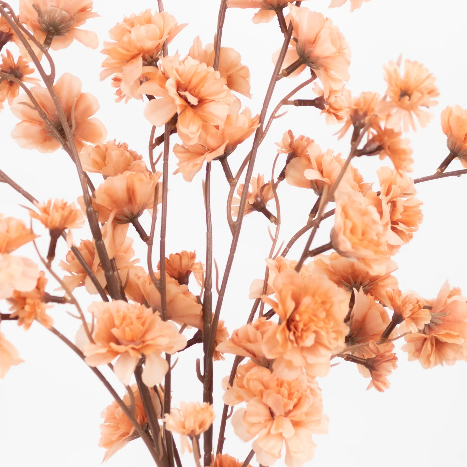 2 Branches Terracotta (Rust) Artificial Silk Carnation Flower Stems 42" Tall - Image 8