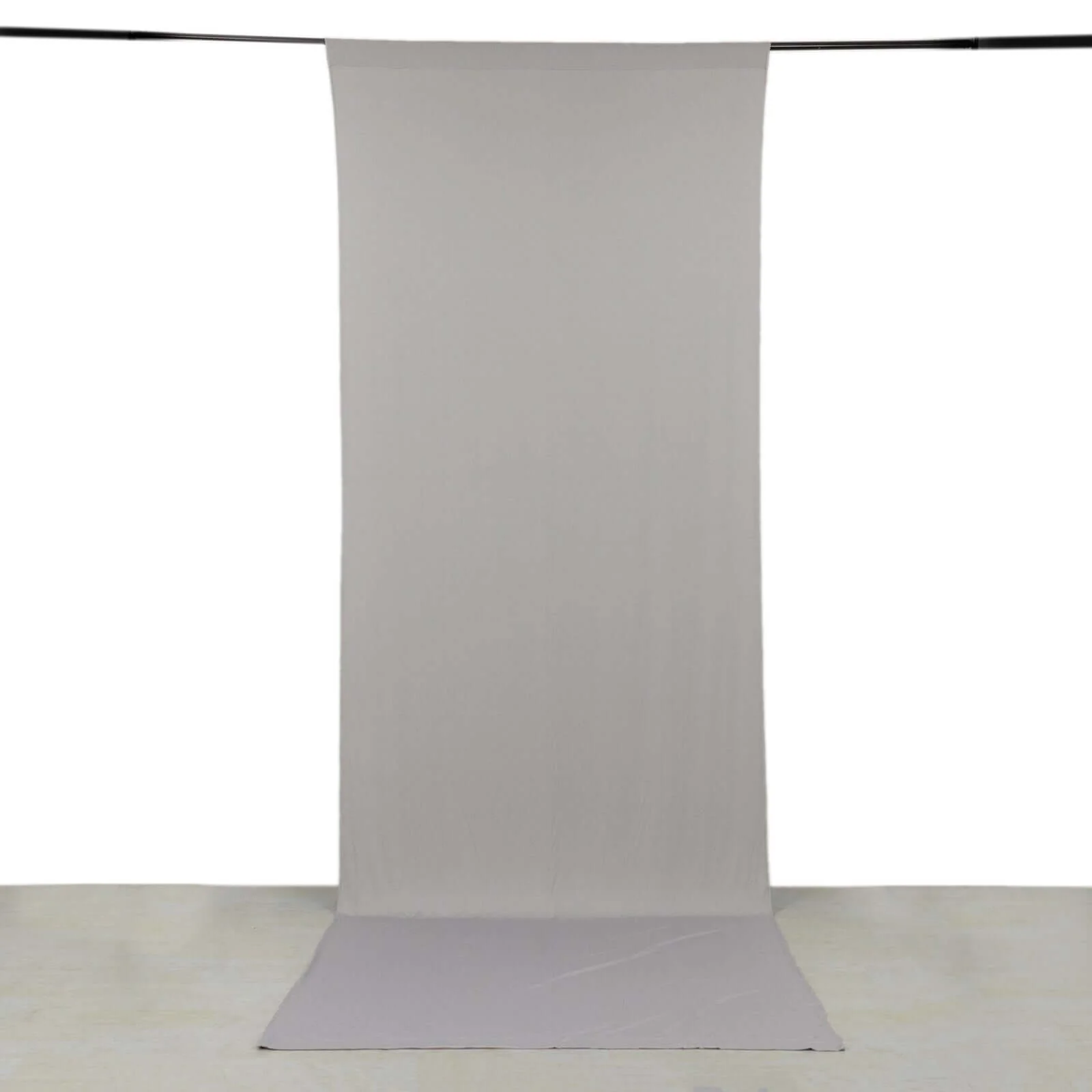 Silver 4-Way Stretch Spandex Backdrop Drape Curtain, Wrinkle Free Event Divider Panel with Rod Pockets - 5ftx14ft - Image 6