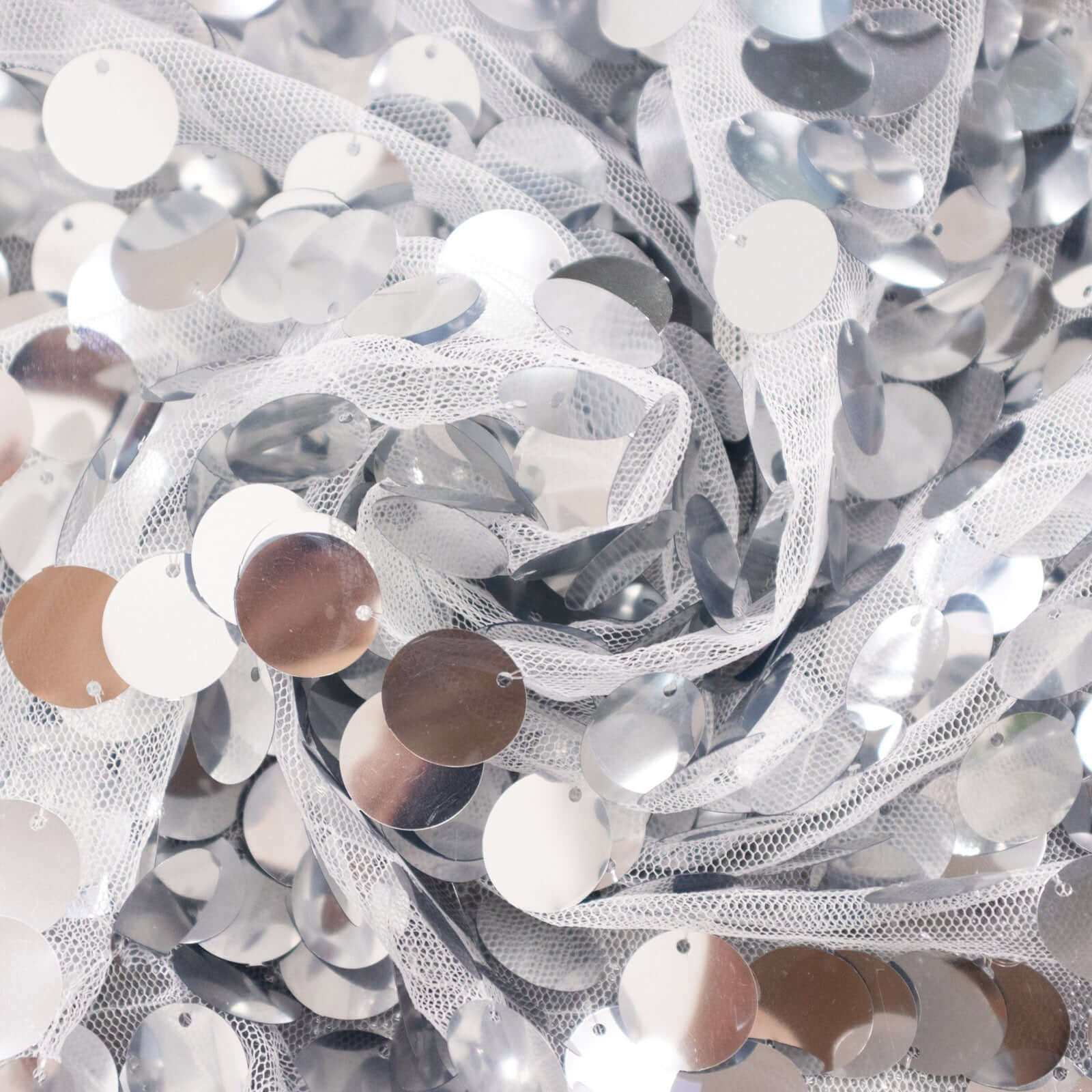Silver Double Sided Big Payette Sequin Chiara Backdrop Stand Cover For Half Moon Wedding Arch Stand 7ft - Image 10