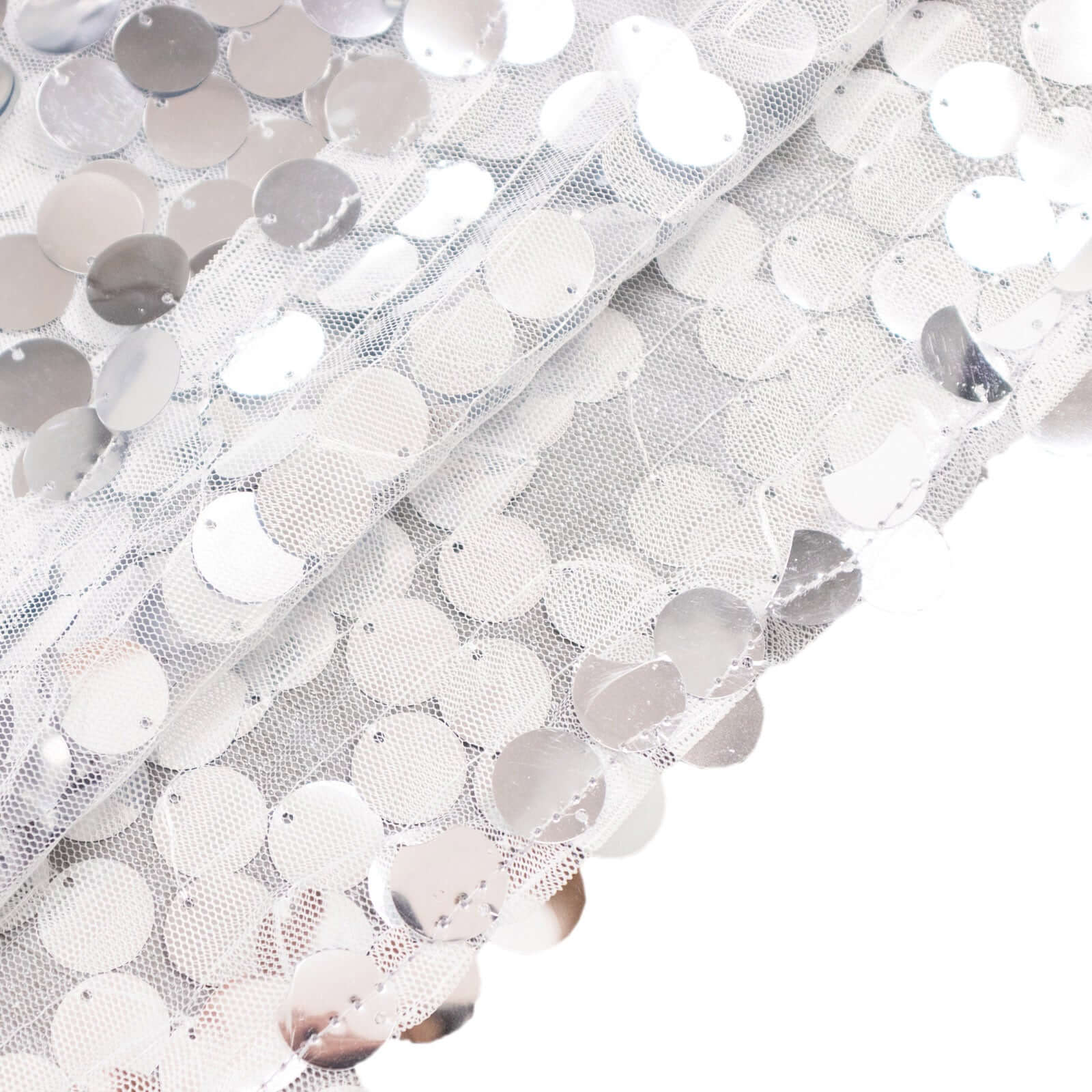 Silver Double Sided Big Payette Sequin Chiara Backdrop Stand Cover For Half Moon Wedding Arch Stand 7ft - Image 9