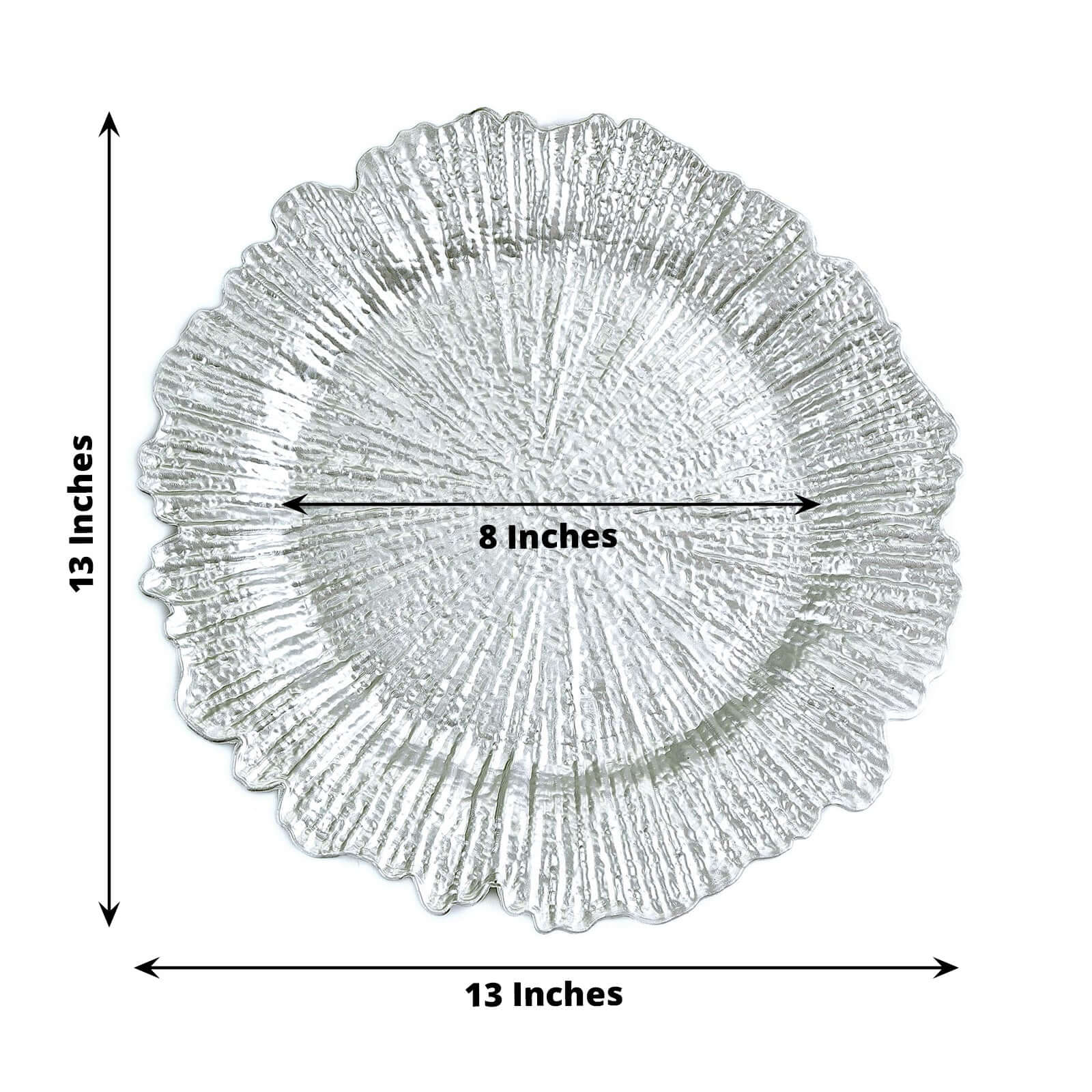 6-Pack Acrylic Plastic Charger Plates 13" Round Silver Reef Design - Decorative Dinner Charger Tableware - Image 3