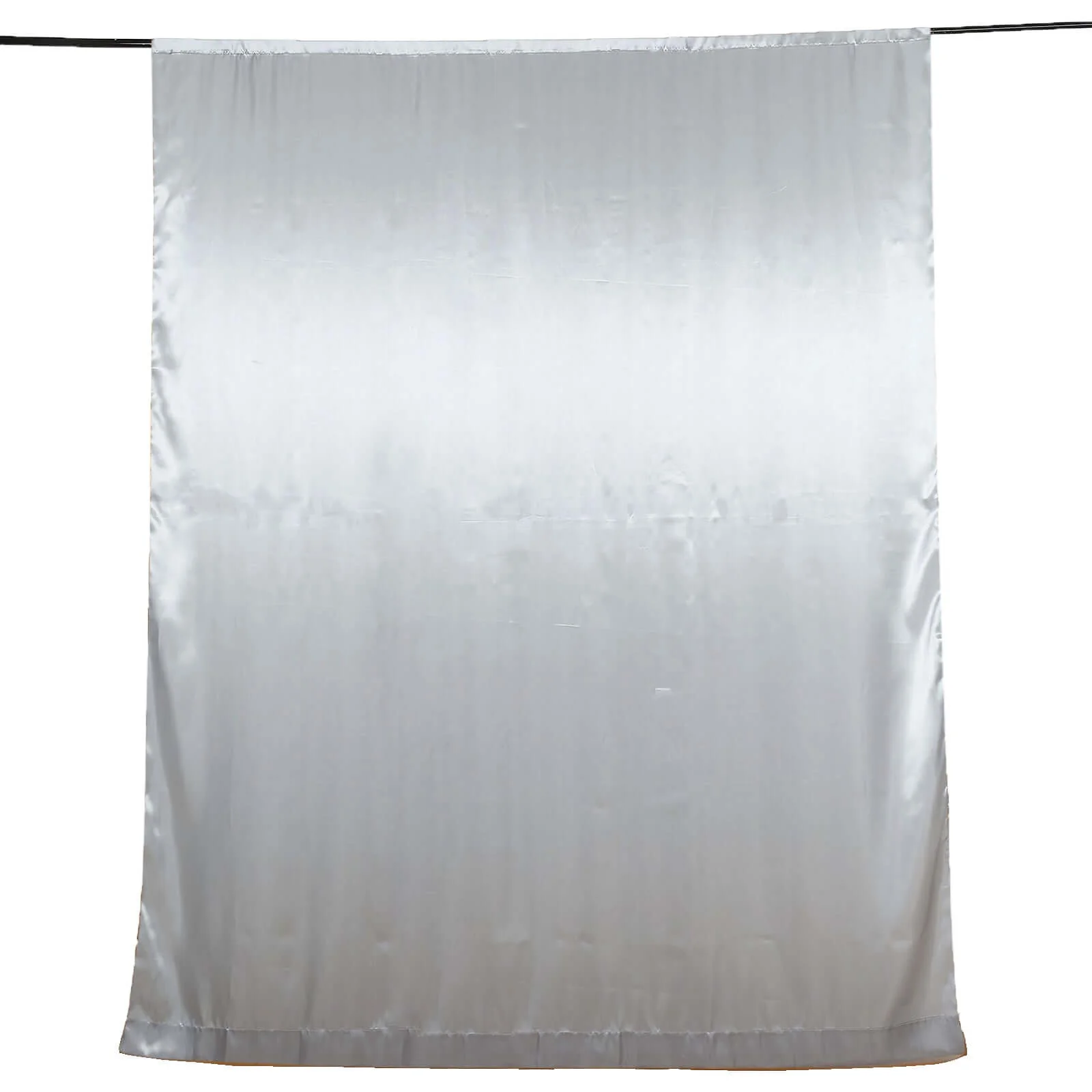 Silver Satin Backdrop Drape Curtain, Photo Booth Event Divider Panel - 8ftx10ft - Image 7