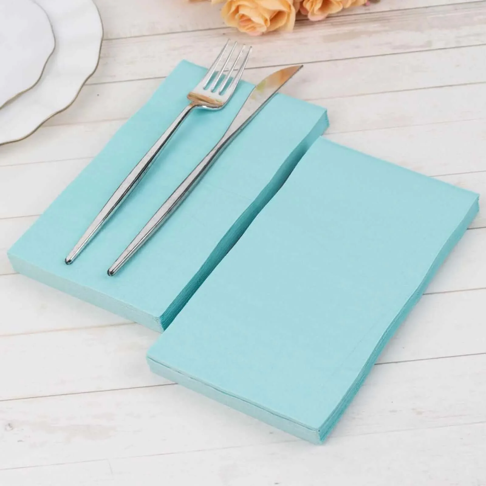 50-Pack Paper Napkins 2-Ply Soft Baby Blue - Dinner Party Napkins