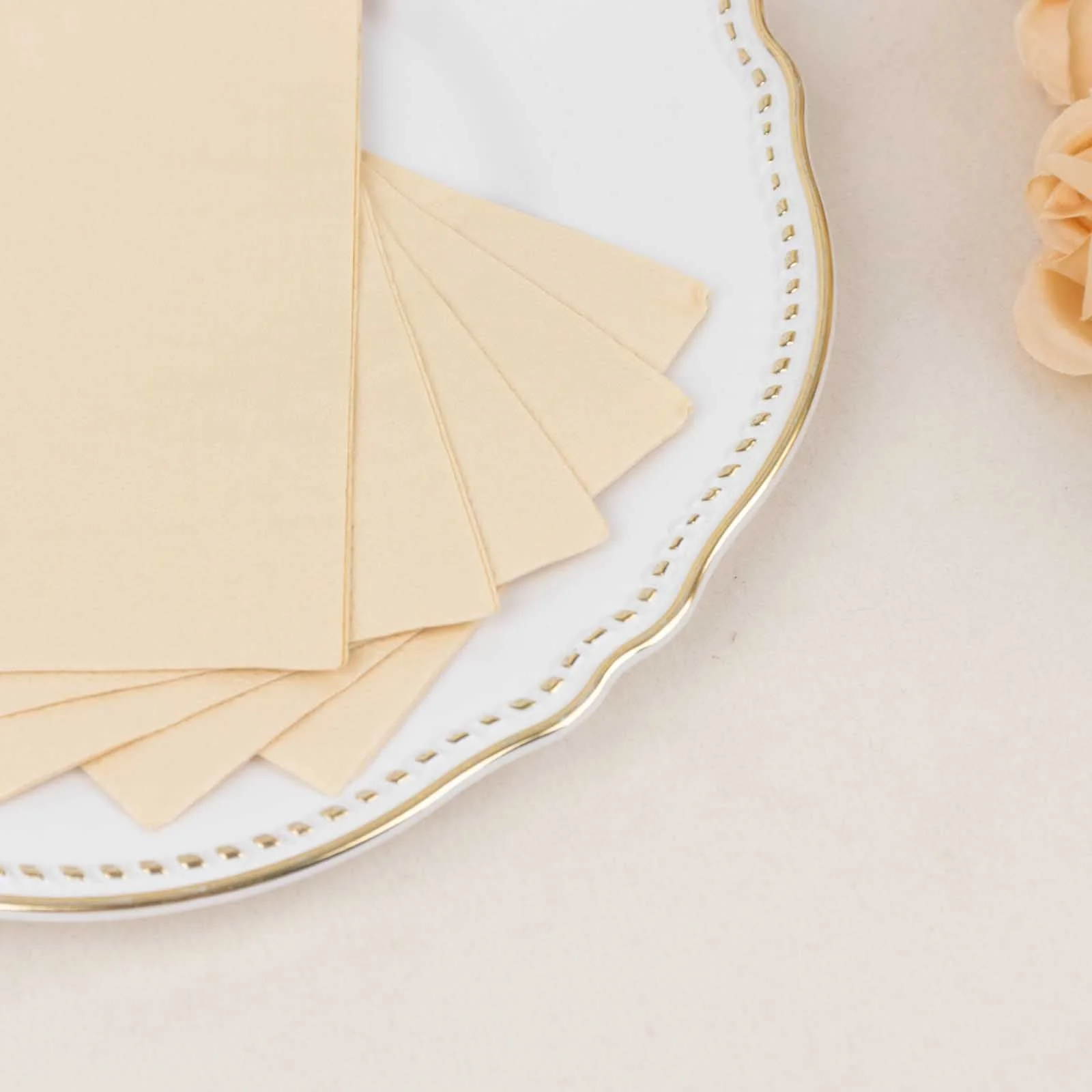 50-Pack Paper Napkins 2-Ply Soft Beige - Dinner Party Napkins - Image 2