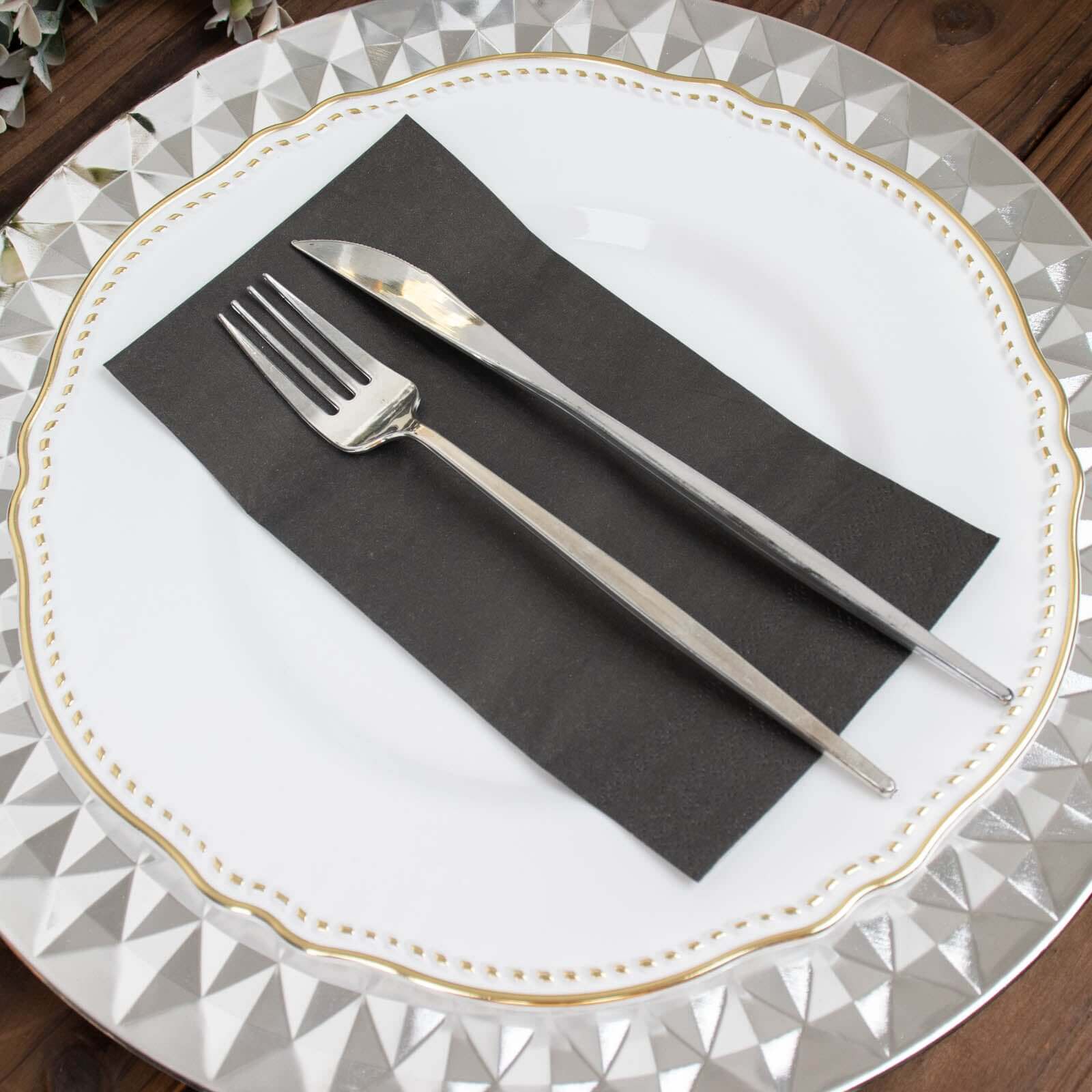 50-Pack Paper Napkins 2-Ply Soft Black - Dinner Party Napkins for Wedding Receptions and Cocktails - Image 2