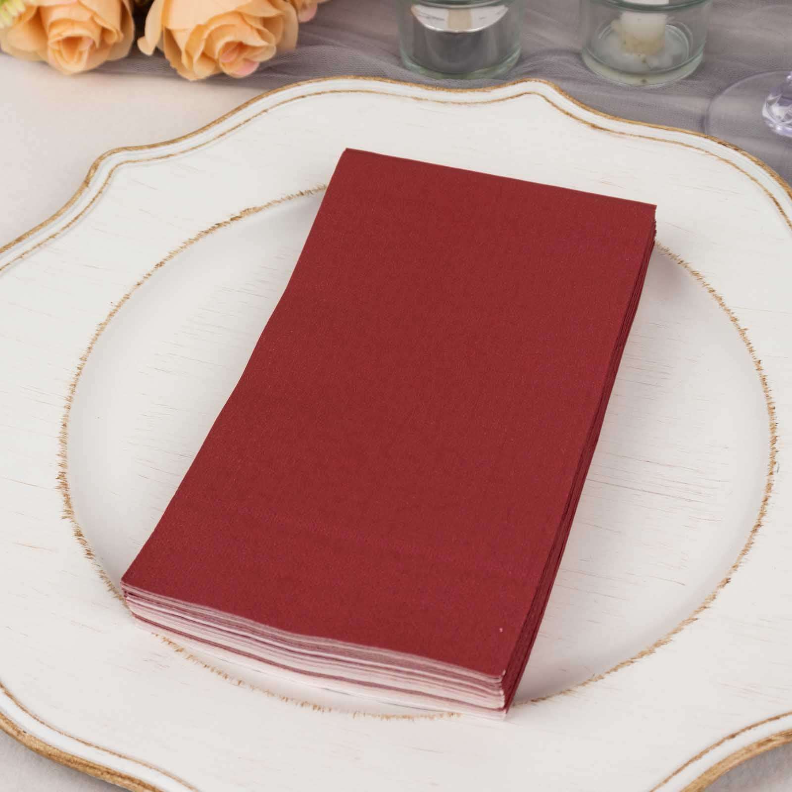 50-Pack Paper Napkins 2-Ply Soft Burgundy - Dinner Party Napkins - Image 6