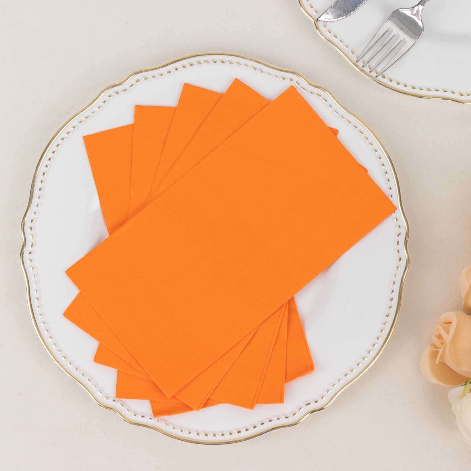 50-Pack Paper Napkins 2-Ply Soft Orange - Dinner Party Napkins - Image 2