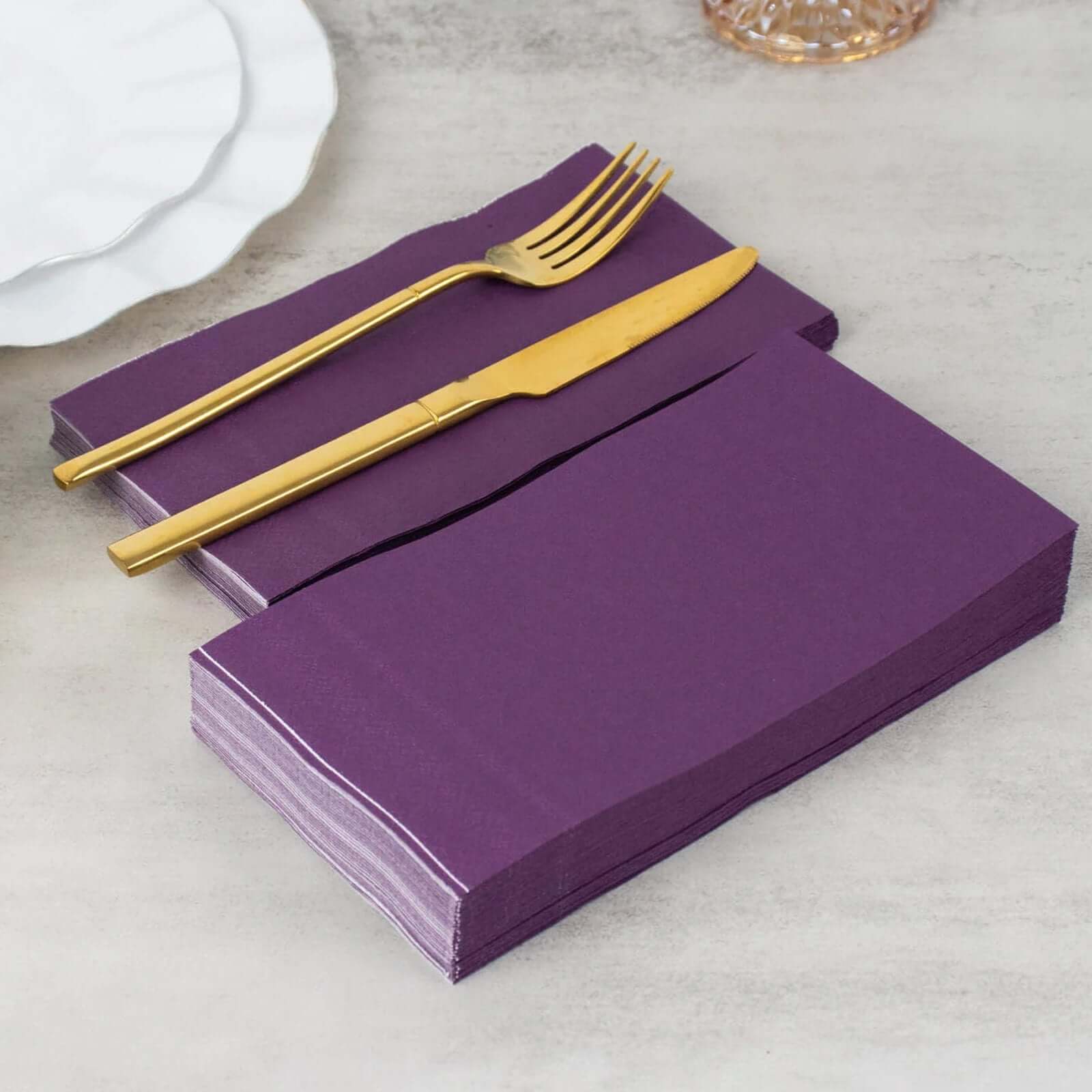 50-Pack Paper Napkins 2-Ply Soft Purple - Dinner Party Napkins - Image 6