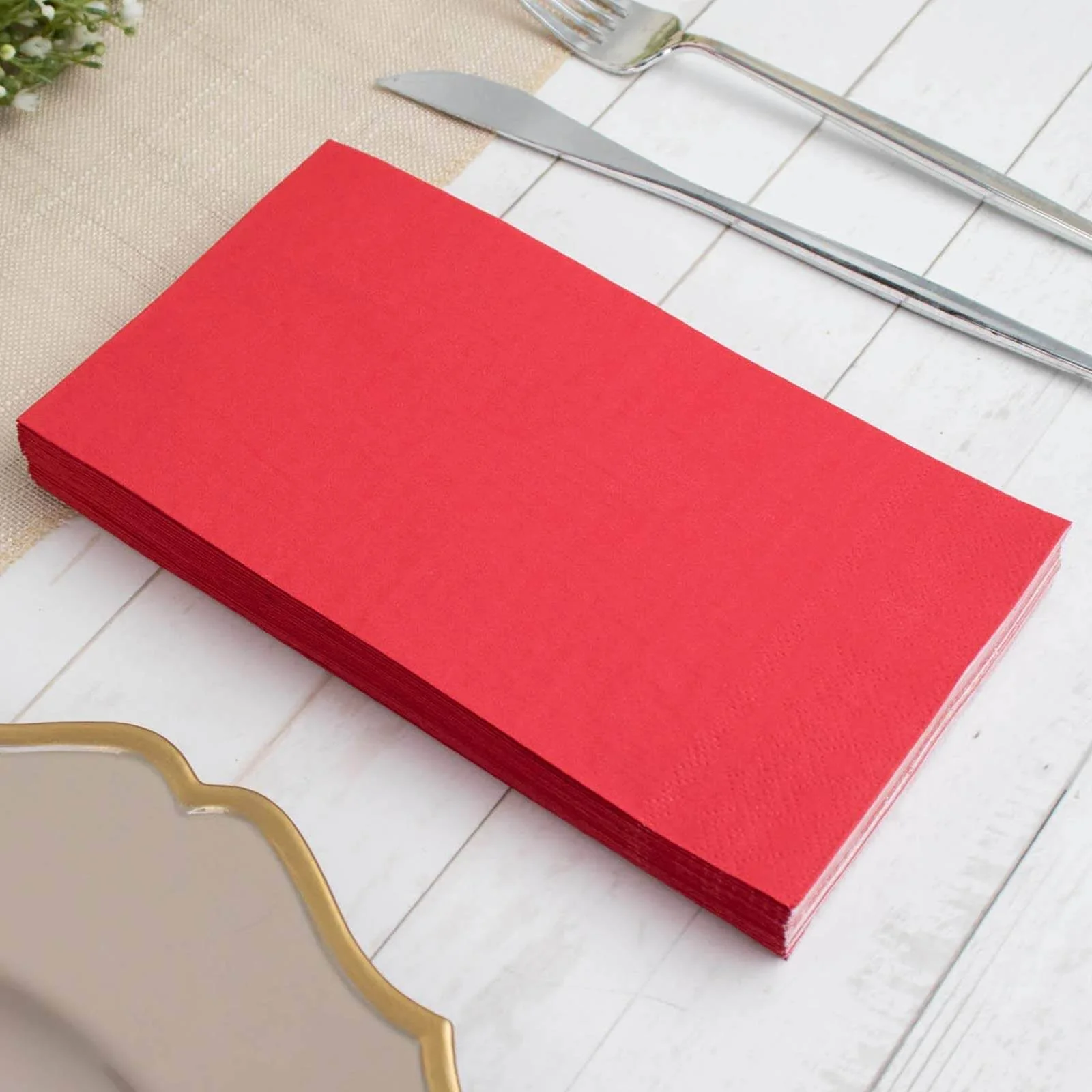 50-Pack Paper Napkins 2-Ply Soft Red - Dinner Party Napkins