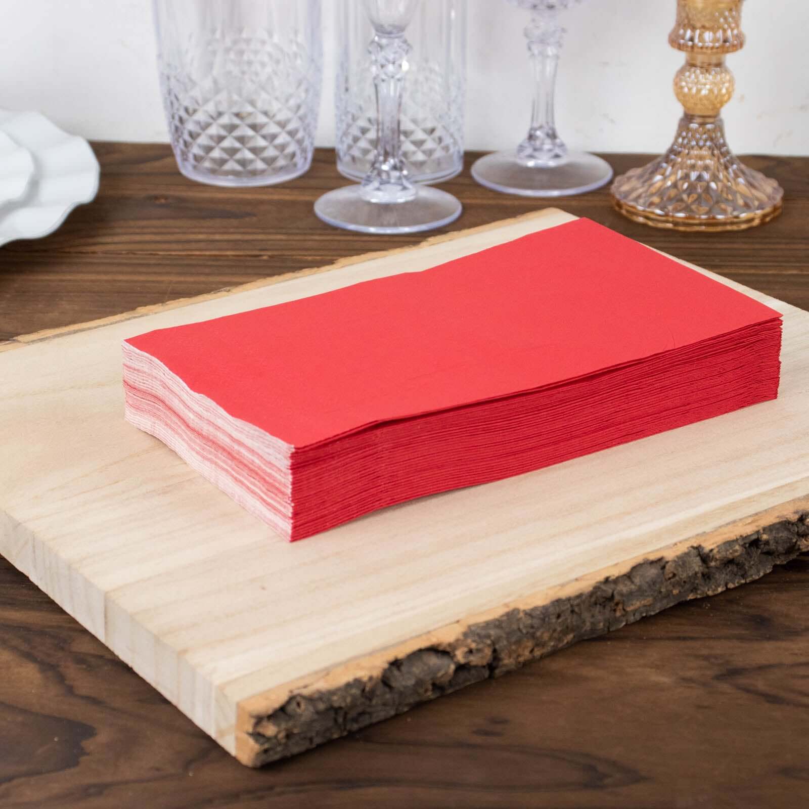 50-Pack Paper Napkins 2-Ply Soft Red - Dinner Party Napkins - Image 2