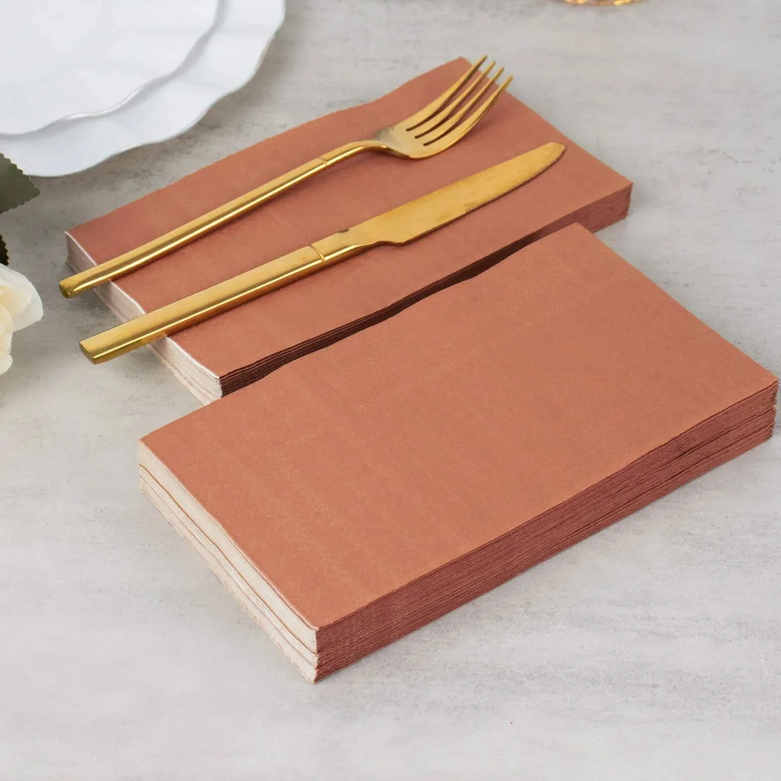 50-Pack Paper Napkins 2-Ply Soft Terracotta (Rust) - Dinner Party Napkins - Image 6
