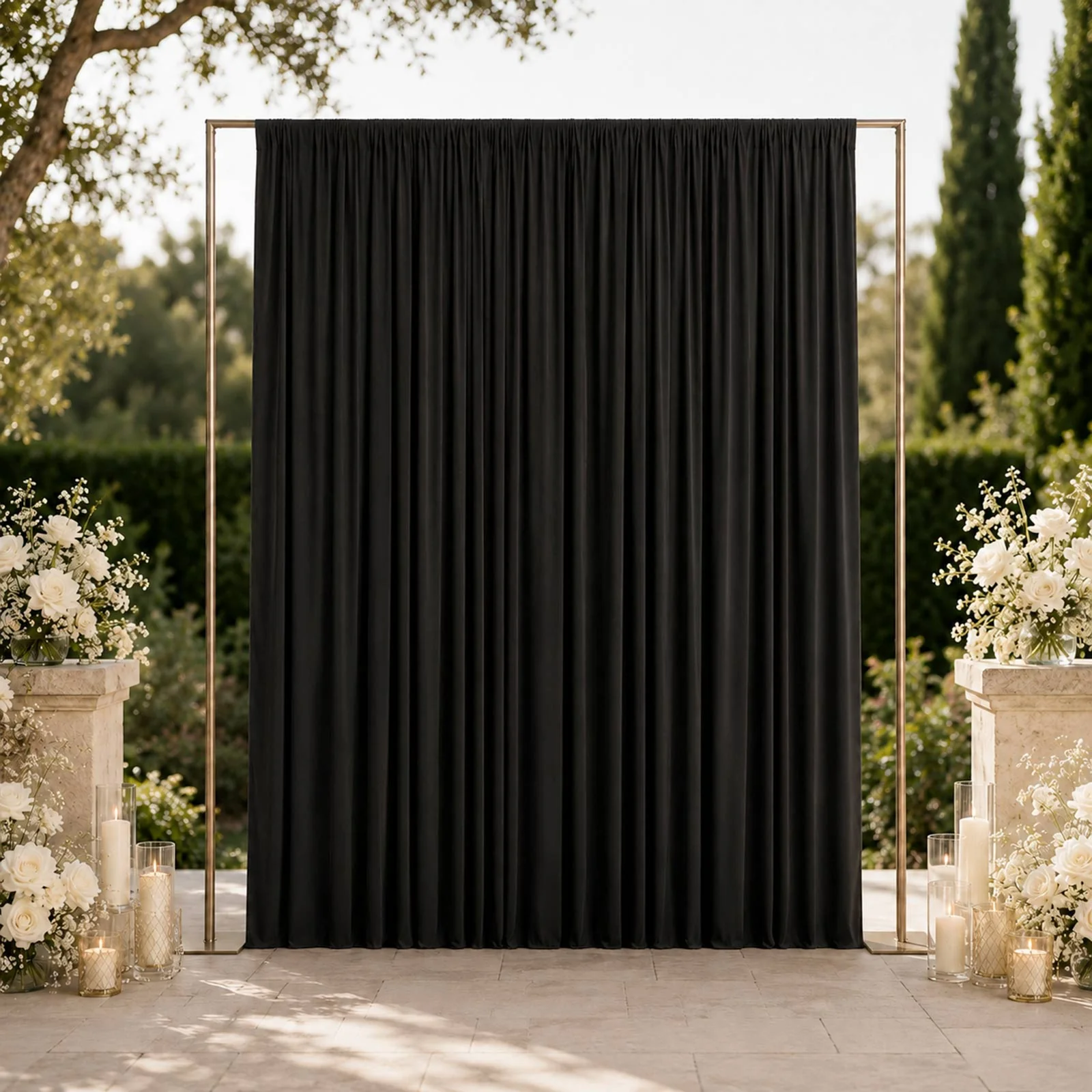Spandex Backdrop Curtain Black 10ft x 12ft, 4-Way Stretch Wrinkle-Free Photo Booth Backdrop with Rod Pockets for Wedding & Events - Image 3