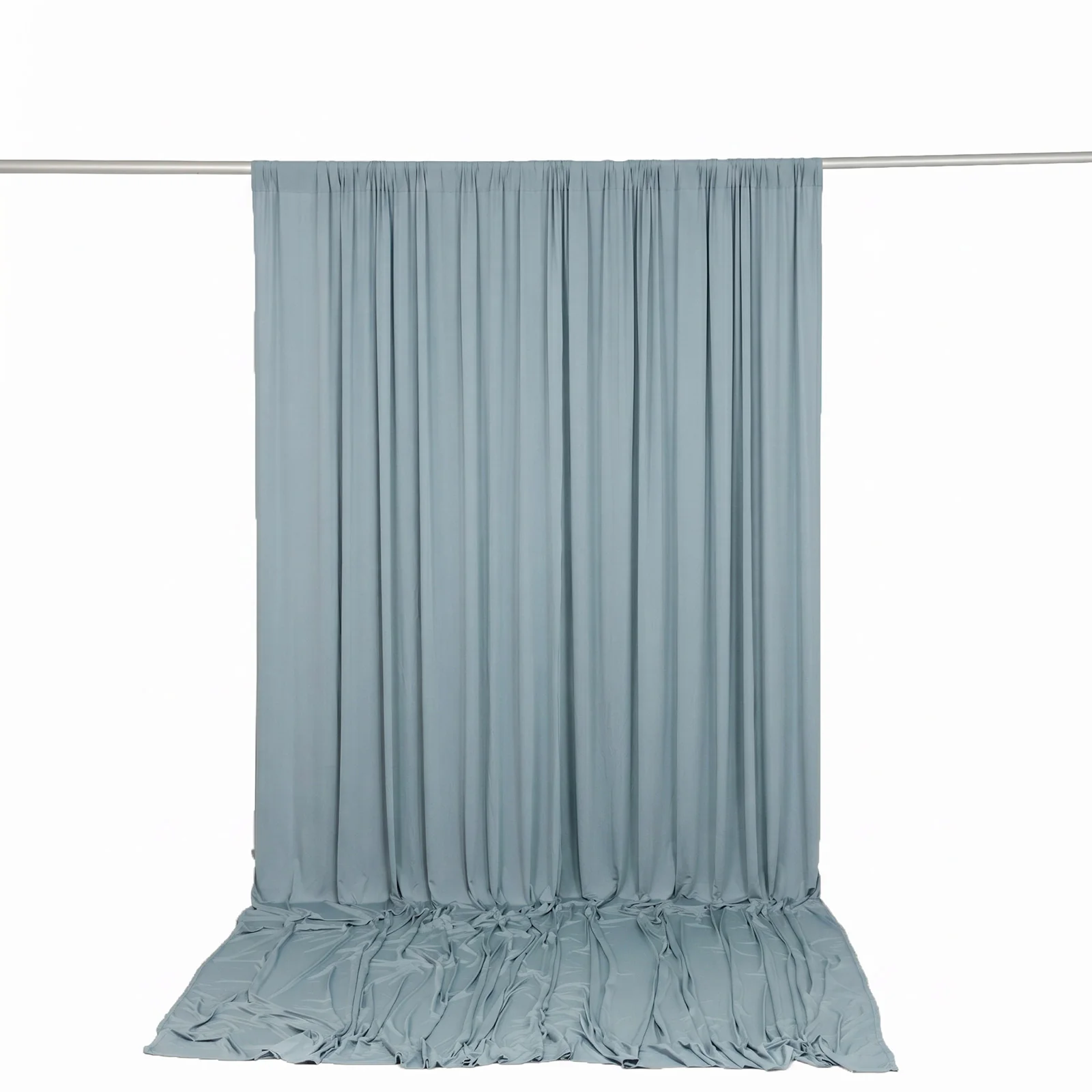 Spandex Backdrop Curtain Dusty Blue 10ft x 12ft, 4-Way Stretch Wrinkle-Free Photo Booth Backdrop with Rod Pockets for Wedding & Events - Image 4