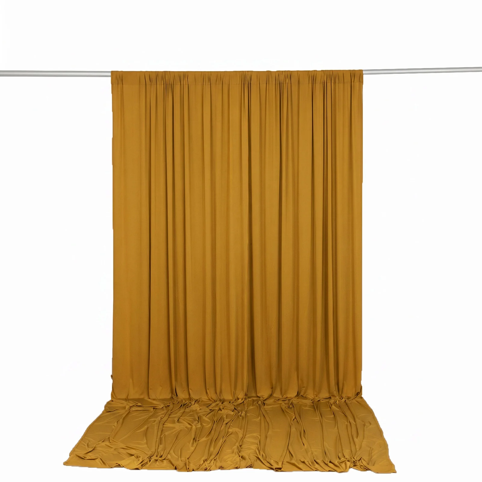 Spandex Backdrop Curtain Gold 10ft x 12ft, 4-Way Stretch Wrinkle-Free Photo Booth Backdrop with Rod Pockets for Wedding & Events - Image 4