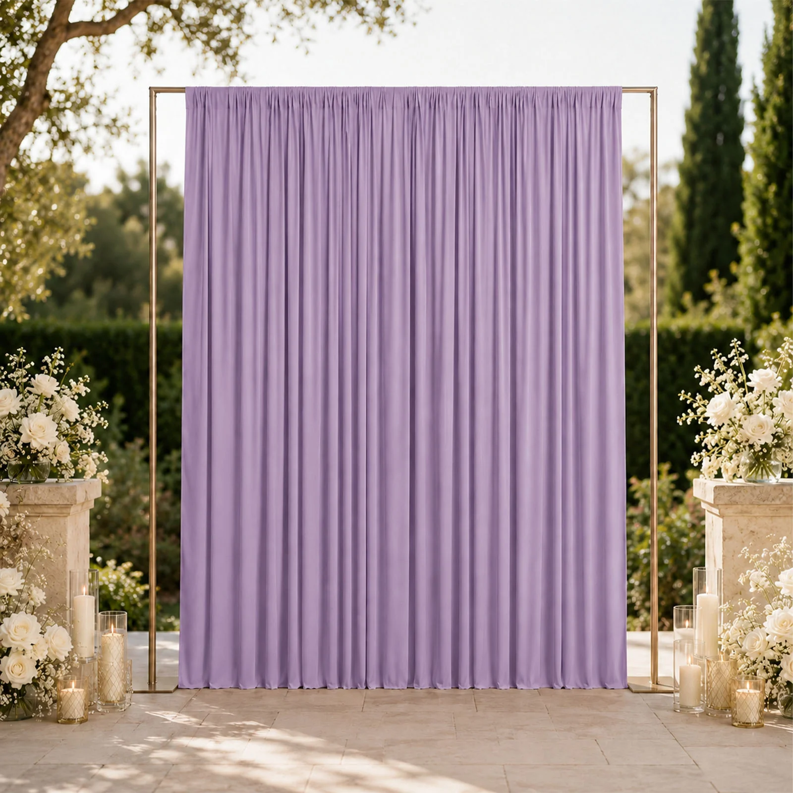 Spandex Backdrop Curtain Lavender Lilac 10ft x 12ft, 4-Way Stretch Wrinkle-Free Photo Booth Backdrop with Rod Pockets for Wedding & Events - Image 3