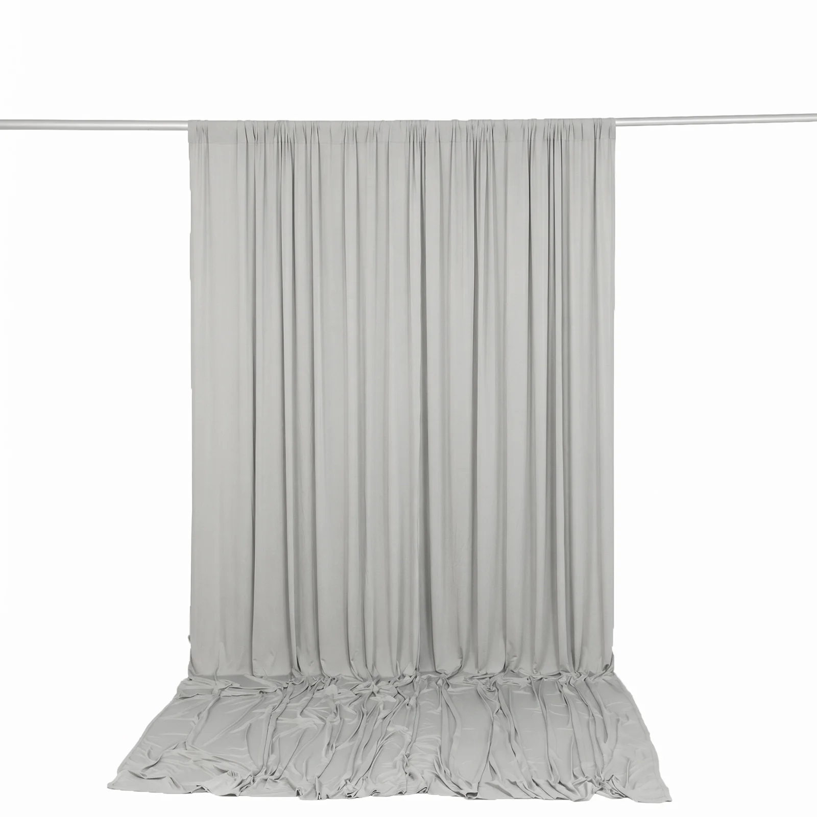 Spandex Backdrop Curtain Silver 10ft x 12ft, 4-Way Stretch Wrinkle-Free Photo Booth Backdrop with Rod Pockets for Wedding & Events - Image 4