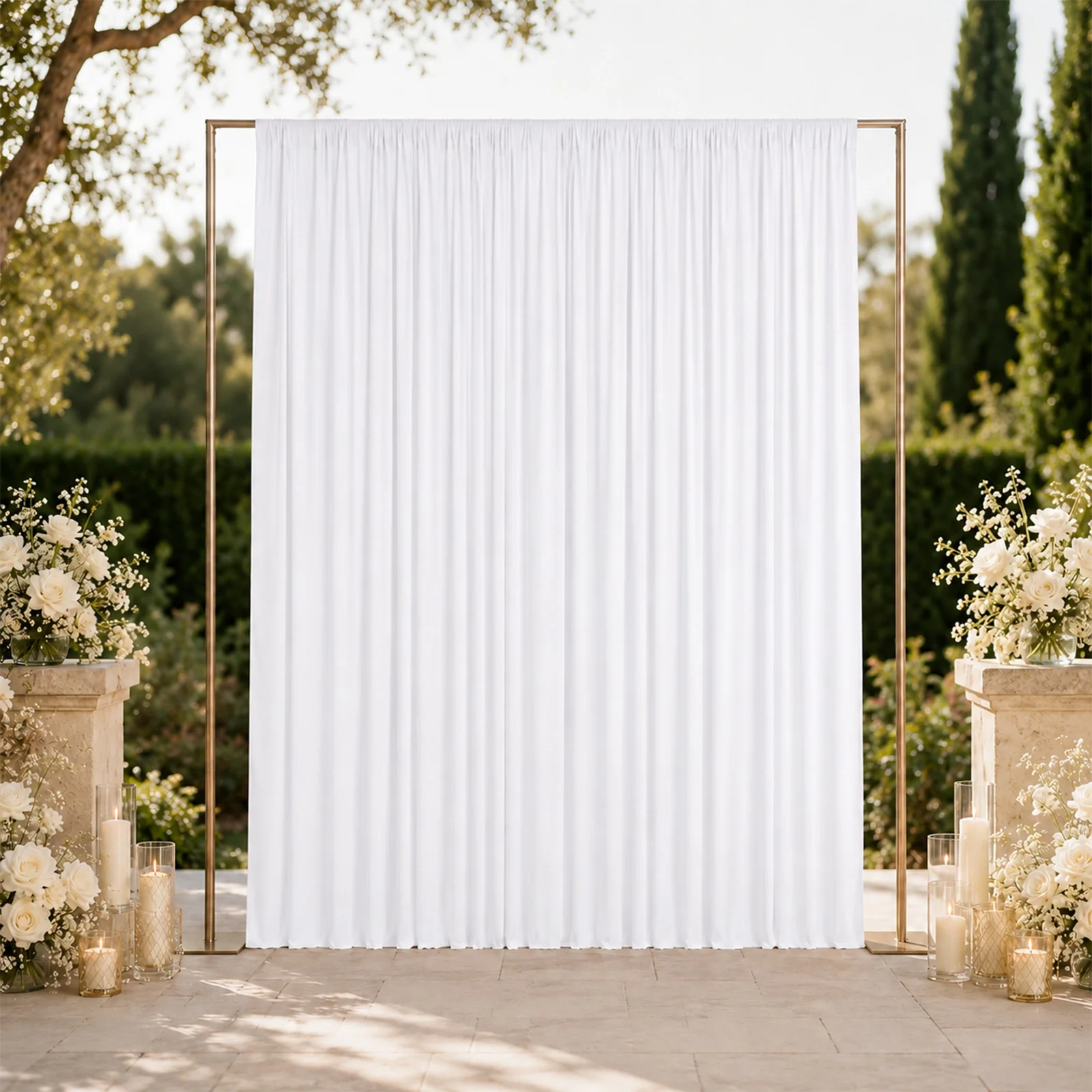 Spandex Backdrop Curtain White 10ft x 12ft, 4-Way Stretch Wrinkle-Free Photo Booth Backdrop with Rod Pockets for Wedding & Events - Image 3