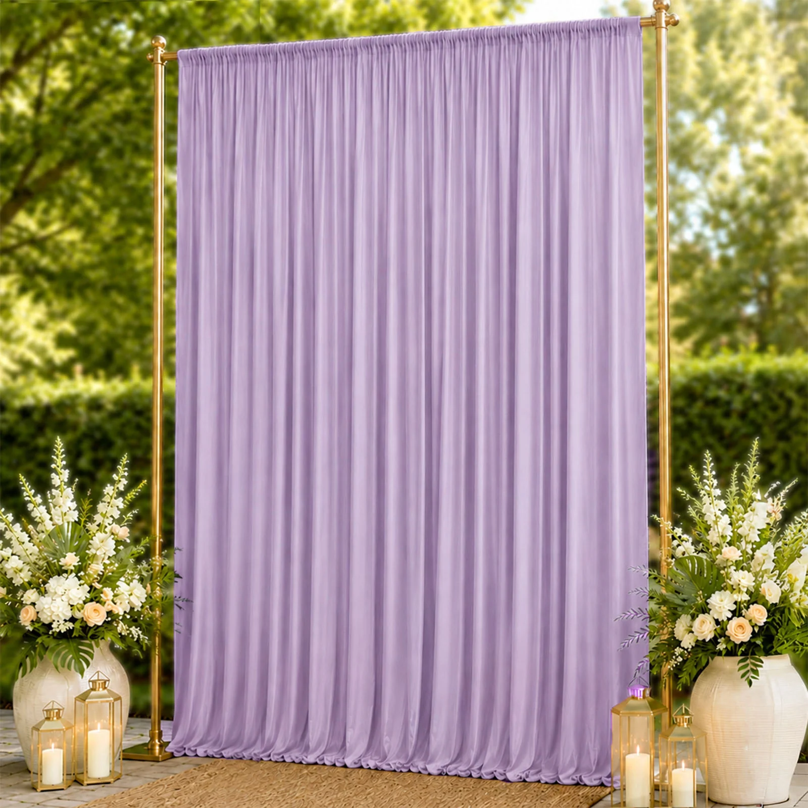 Spandex Backdrop Curtain Lavender Lilac 10ft x 14ft, 4-Way Stretch Wrinkle-Free Photo Booth Backdrop with Rod Pockets for Wedding & Events - Image 3