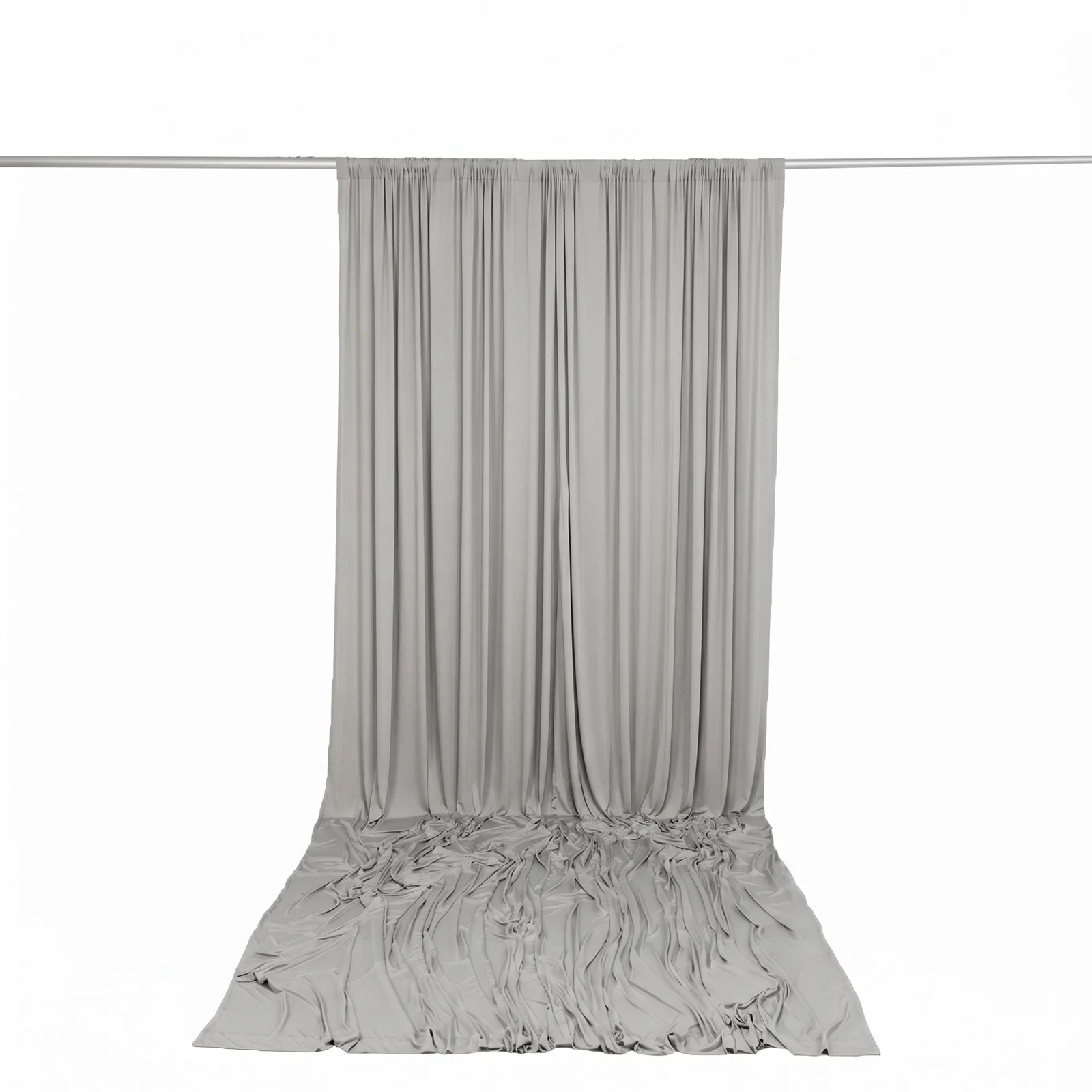 Spandex Backdrop Curtain Silver 10ft x 14ft, 4-Way Stretch Wrinkle-Free Photo Booth Backdrop with Rod Pockets for Wedding & Events - Image 4