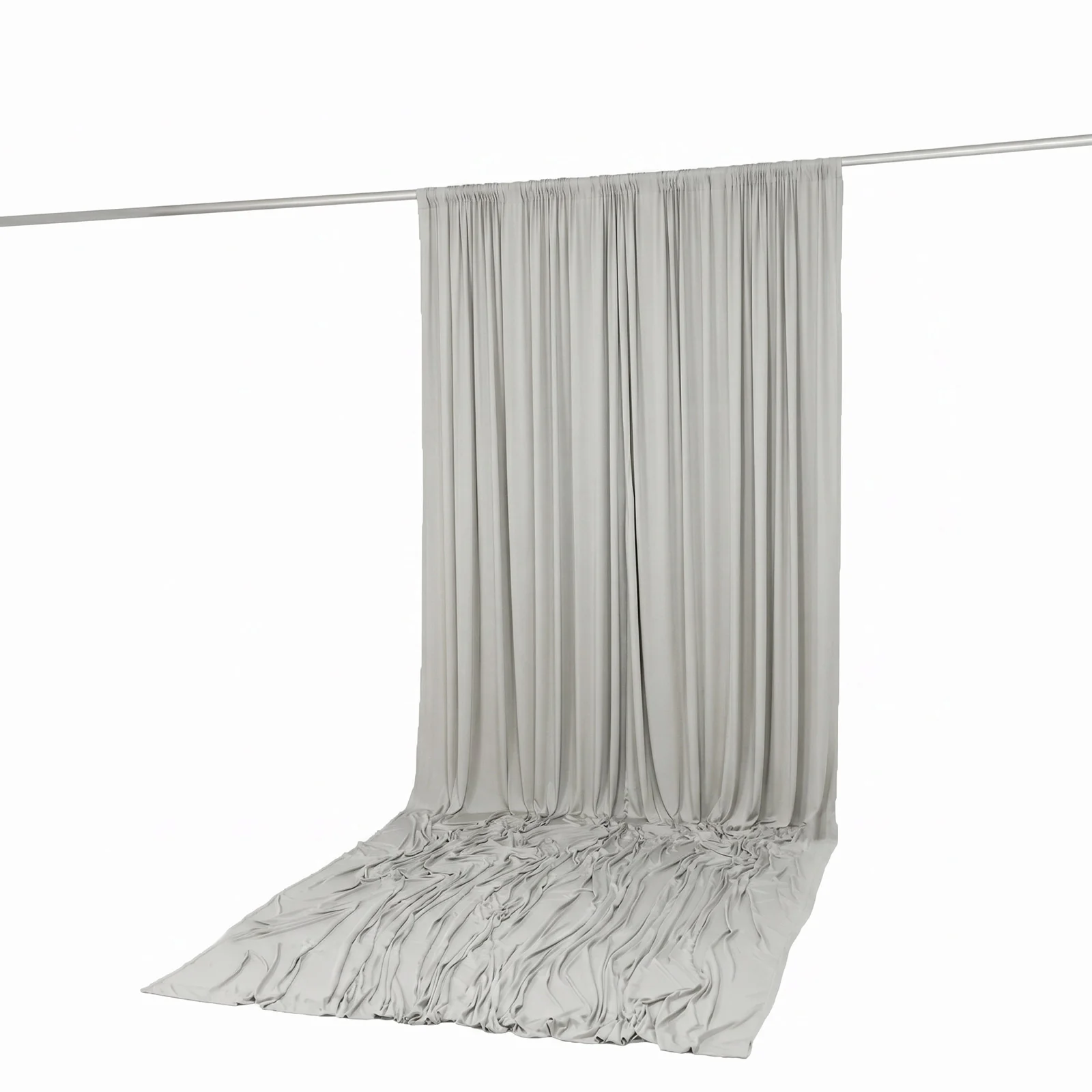 Spandex Backdrop Curtain Silver 10ft x 14ft, 4-Way Stretch Wrinkle-Free Photo Booth Backdrop with Rod Pockets for Wedding & Events - Image 5