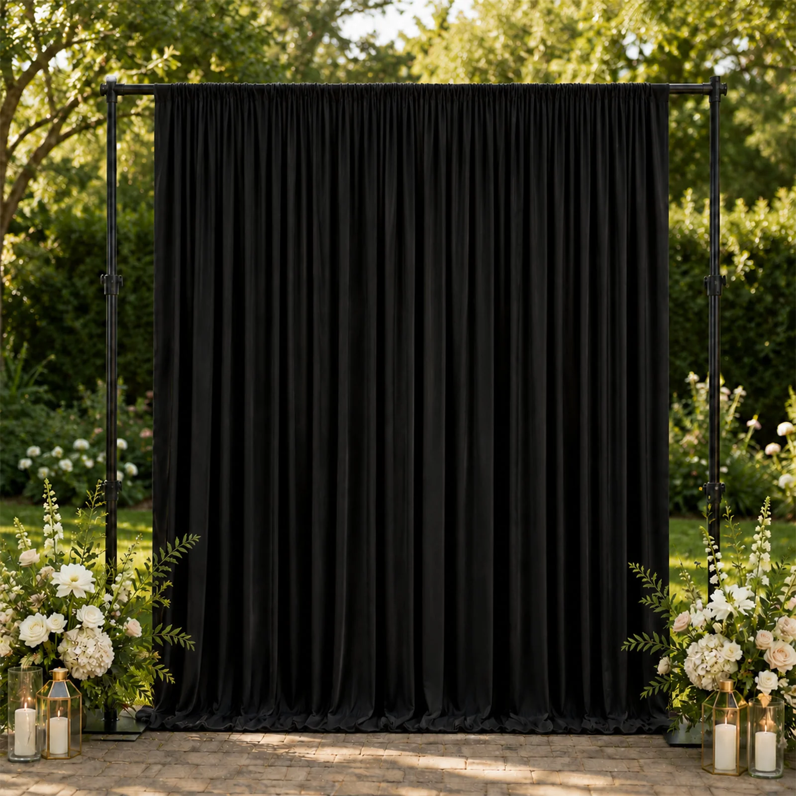 Spandex Backdrop Curtain Black 10ft x 10ft, 4-Way Stretch Wrinkle-Free Photo Booth Backdrop with Rod Pockets for Wedding & Events - Image 3