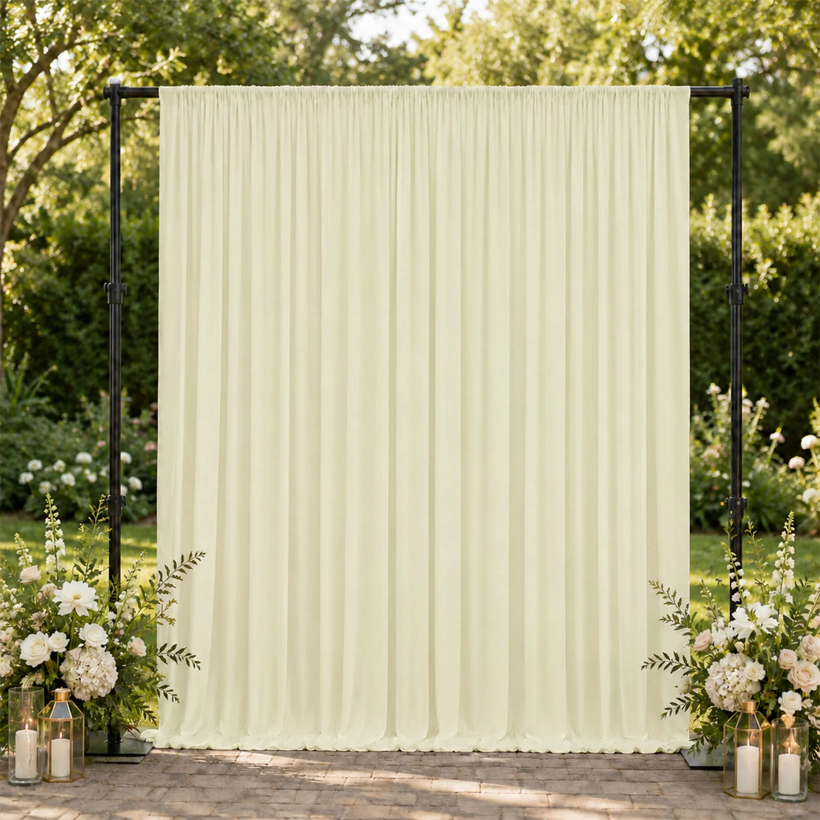 Spandex Backdrop Curtain Ivory 10ft x 10ft, 4-Way Stretch Wrinkle-Free Photo Booth Backdrop with Rod Pockets for Wedding & Events - Image 3