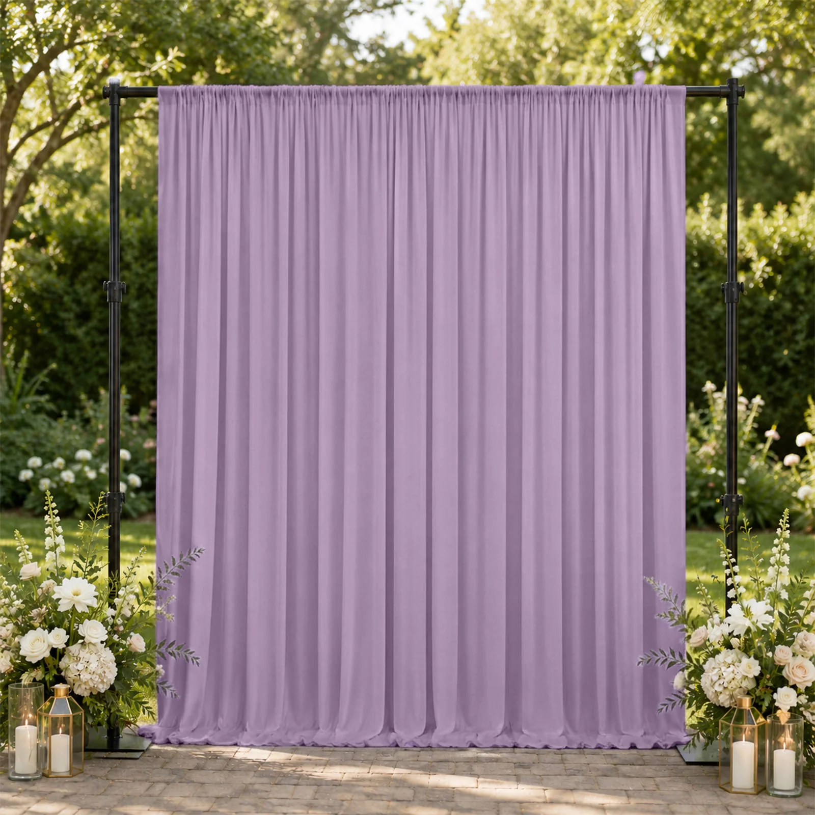 Spandex Backdrop Curtain Lavender Lilac 10ft x 10ft, 4-Way Stretch Wrinkle-Free Photo Booth Backdrop with Rod Pockets for Wedding & Events - Image 3