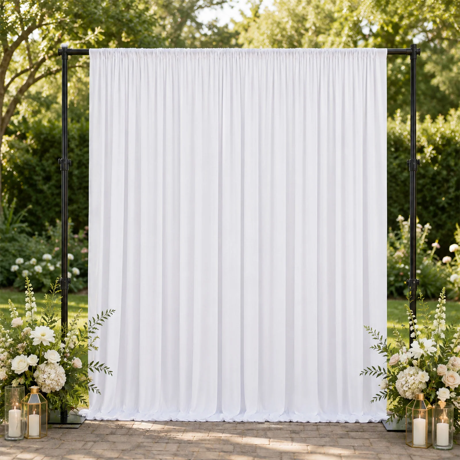 Spandex Backdrop Curtain White 10ft x 10ft, 4-Way Stretch Wrinkle-Free Photo Booth Backdrop with Rod Pockets for Wedding & Events - Image 3