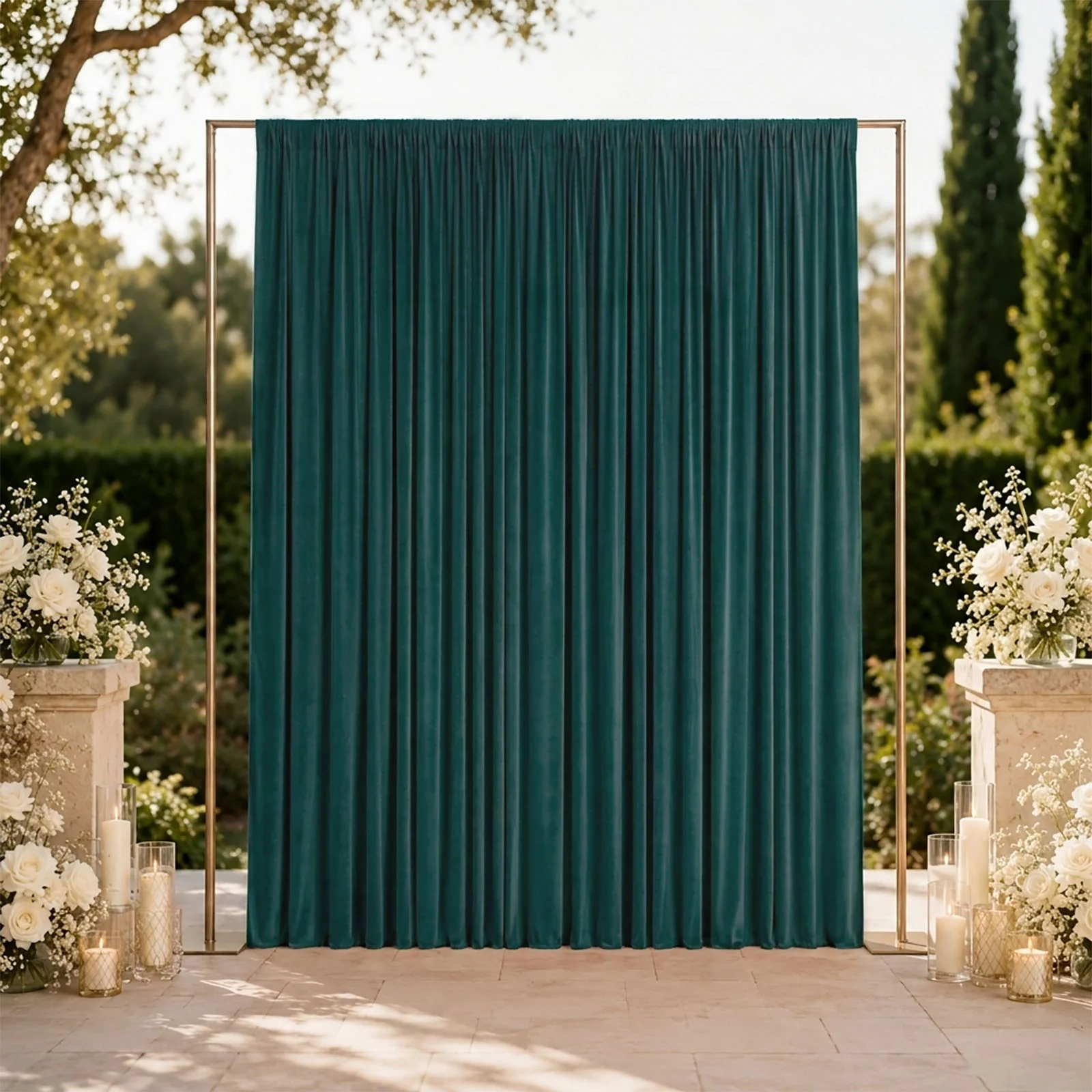 Spandex Backdrop Curtain Hunter Emerald Green 10ft x 12ft, 4-Way Stretch Wrinkle-Free Photo Booth Backdrop with Rod Pockets for Wedding & Events - Image 3
