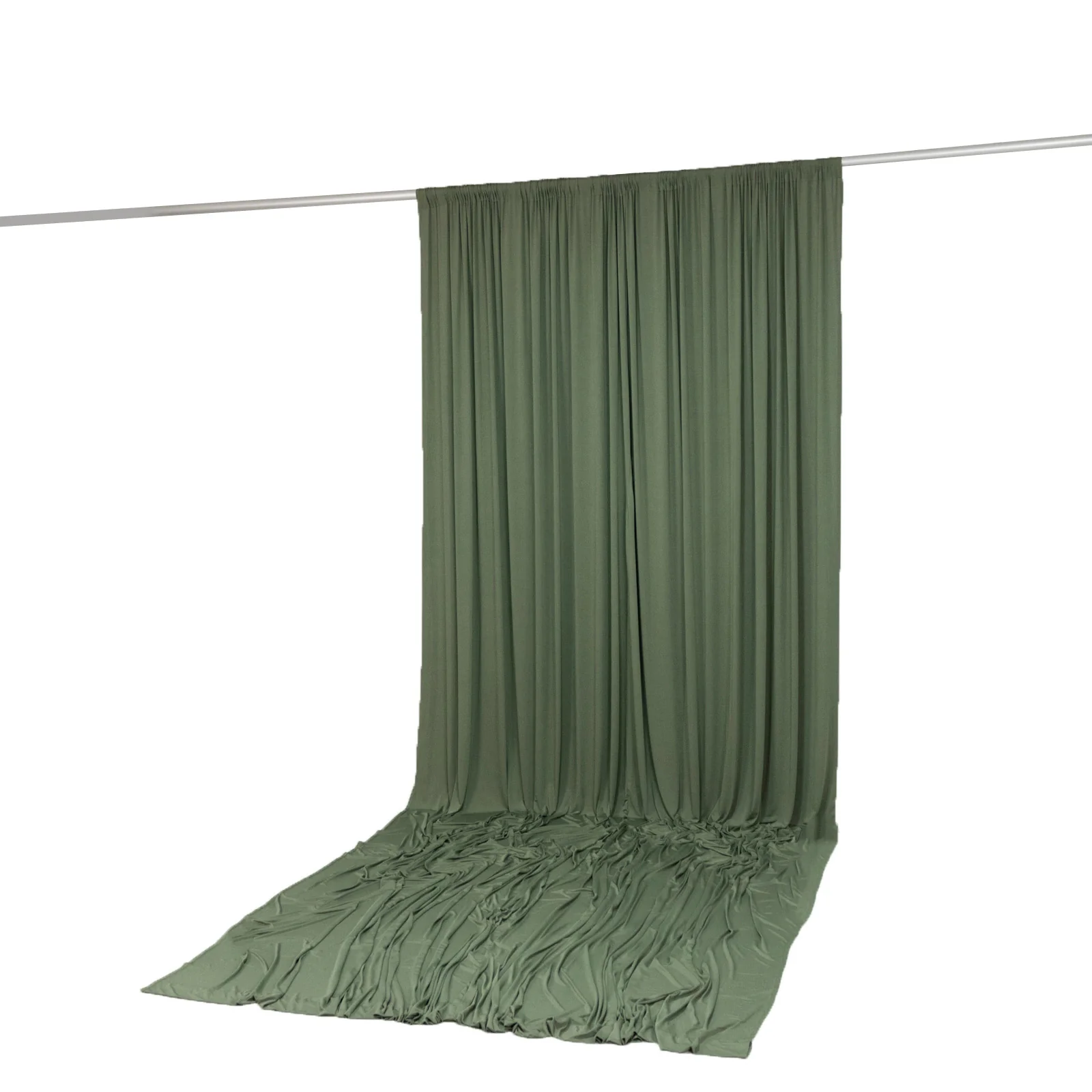 Spandex Backdrop Curtain Dusty Sage Green 10ft x 14ft, 4-Way Stretch Wrinkle-Free Photo Booth Backdrop with Rod Pockets for Wedding & Events - Image 5