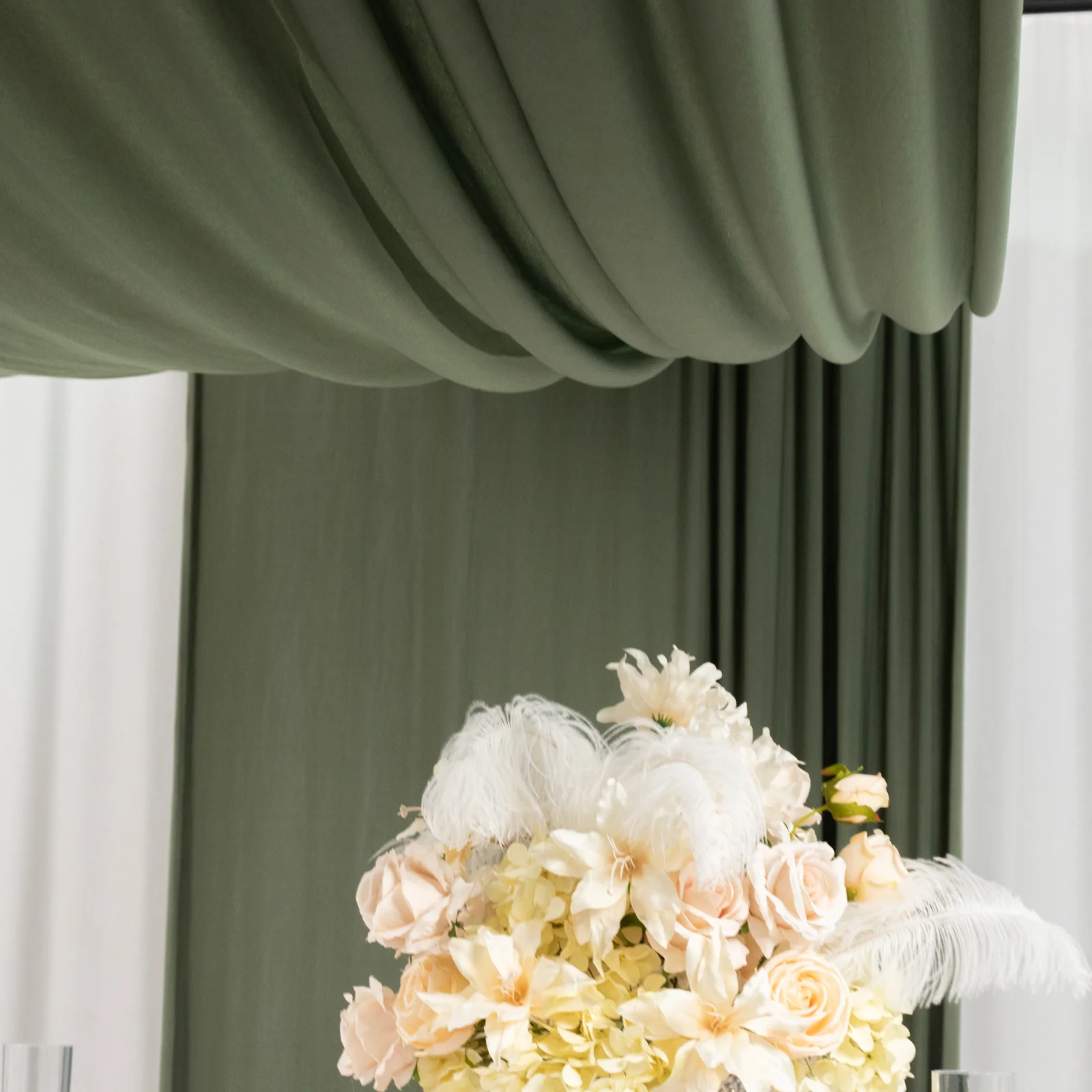 Dusty Sage Green 4-Way Stretch Spandex Backdrop Curtain, Wrinkle-Free Event Drapes with Rod Pockets - 5ft x 20ft - Image 7