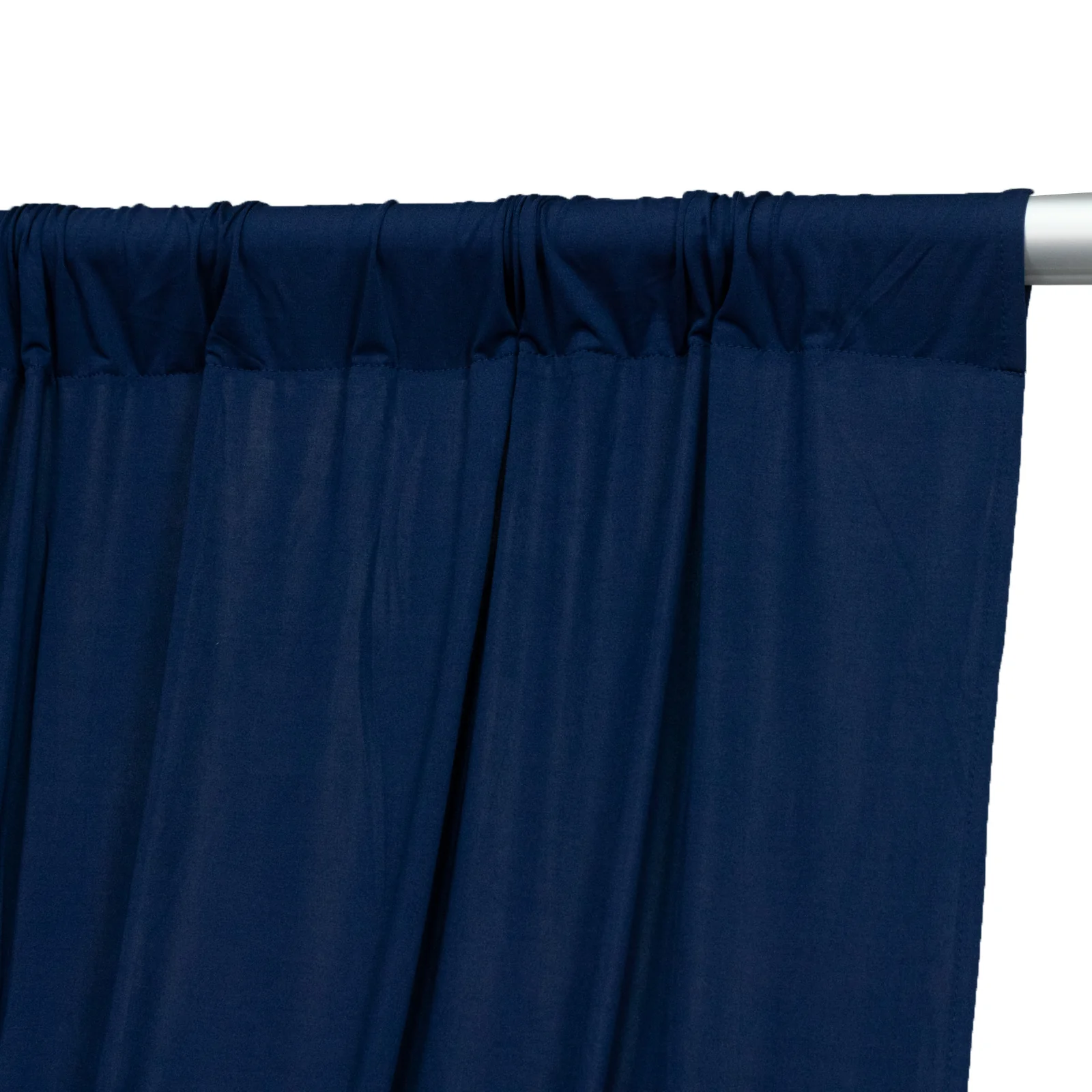 Navy Blue 4-Way Stretch Spandex Backdrop Curtain, Wrinkle-Free Event Drapes with Rod Pockets - 5ft x 20ft - Image 8