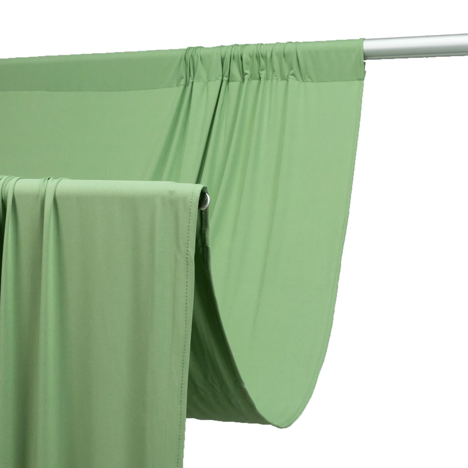 Sage Green 4-Way Stretch Spandex Backdrop Curtain, Wrinkle-Free Event Drapes with Rod Pockets - 5ft x 20ft - Image 2