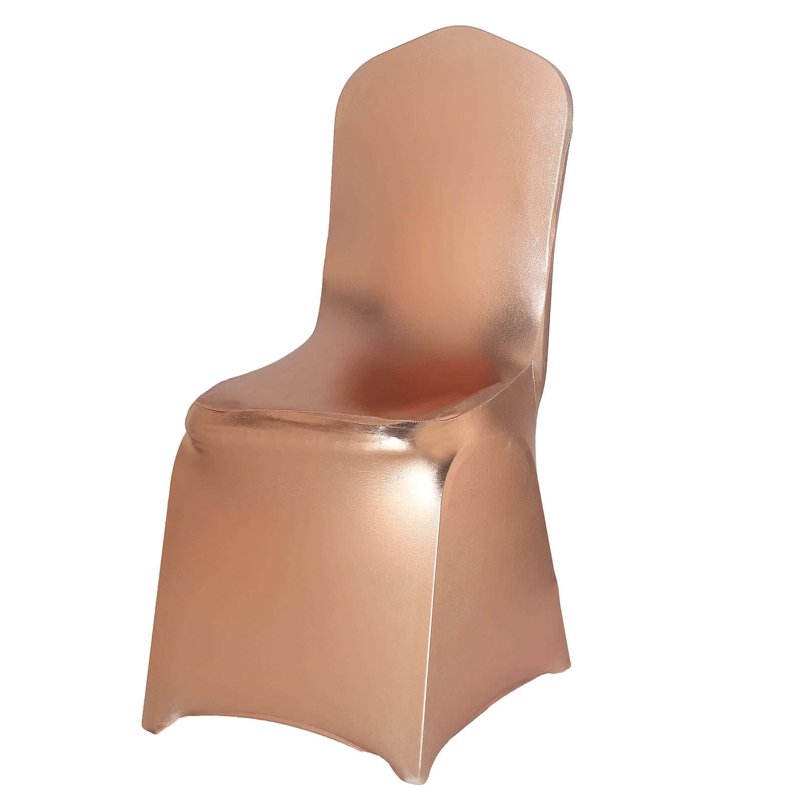 Spandex Banquet Chair Cover Metallic Rose Gold - Glittering Premium Fitted Design - Image 7