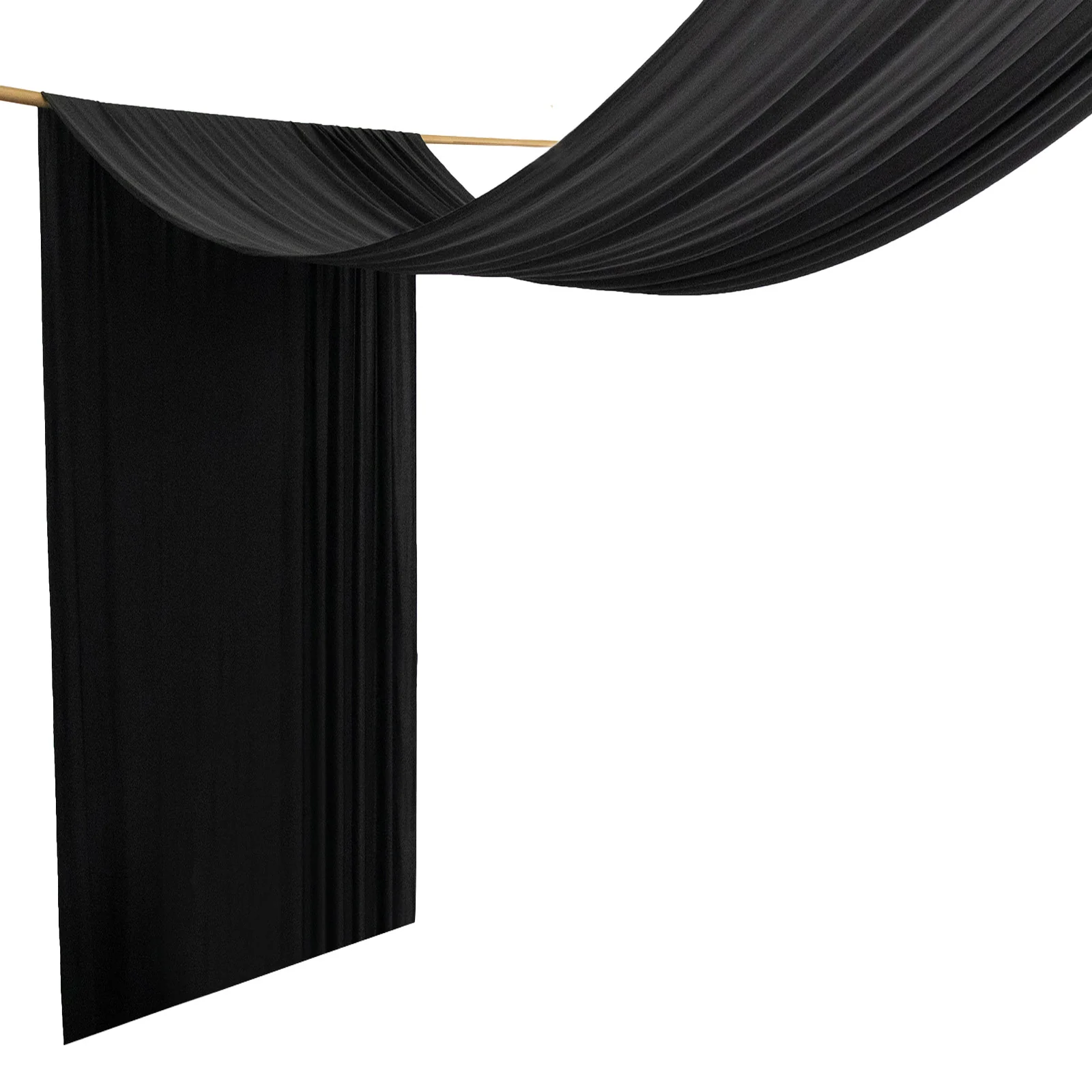 Spandex Ceiling Drape Panel – Black, 5ft x 32ft Wrinkle-Free 4-Way Stretch Fabric, Extra-Long Curtain for Event Ceiling or Backdrop Décor - Image 2