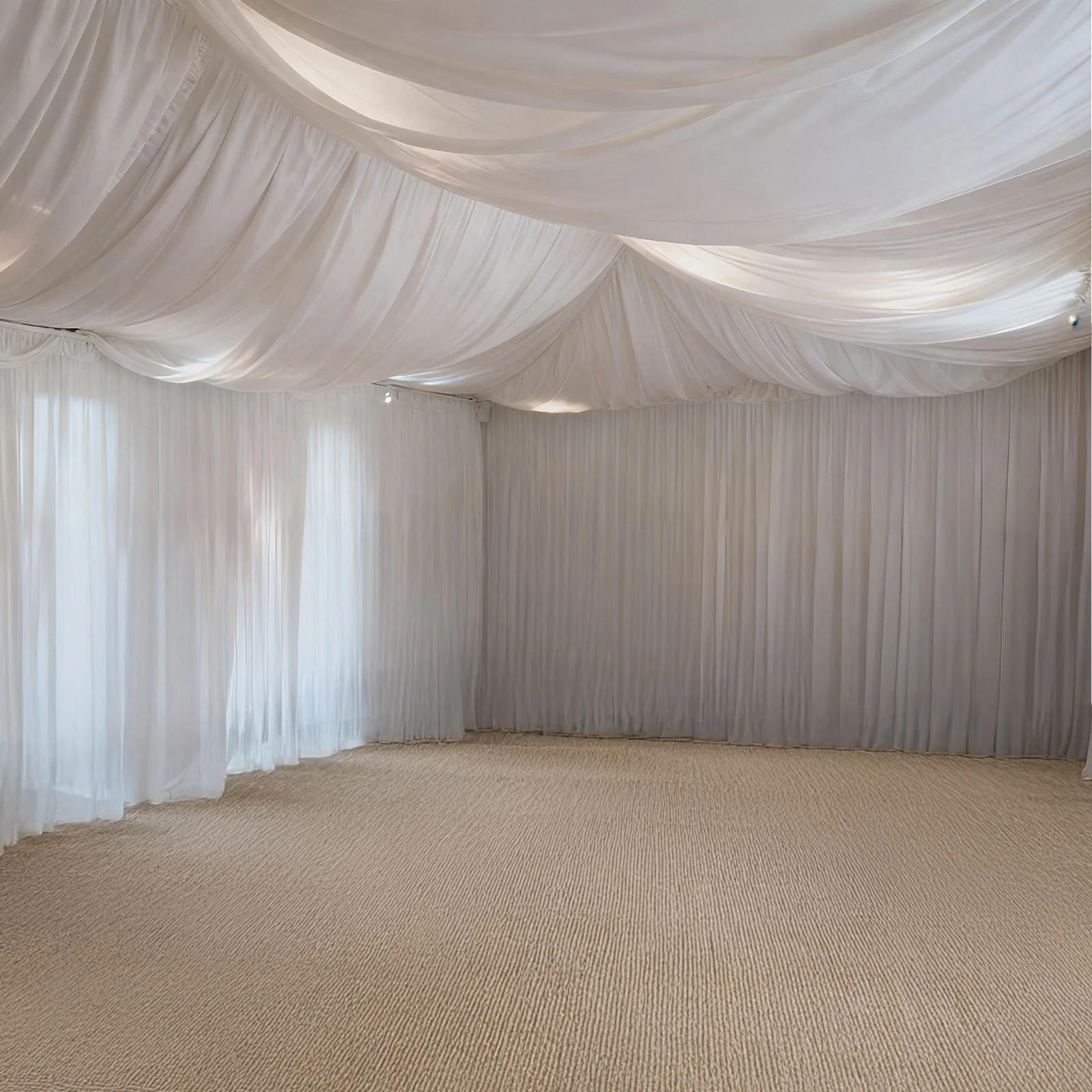 Spandex Ceiling Drape Panel – White, 5ft x 32ft Wrinkle-Free 4-Way Stretch Fabric, Extra-Long Curtain for Event Ceiling or Backdrop Décor