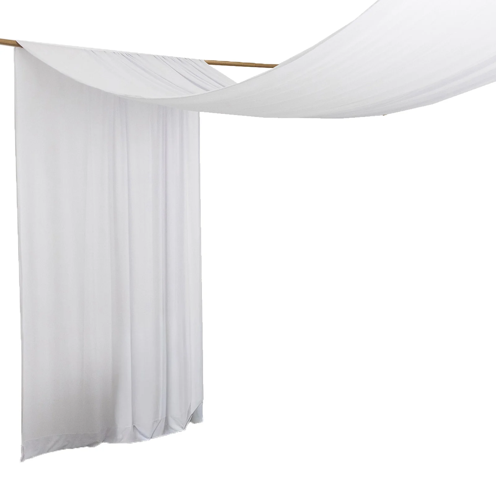 Spandex Ceiling Drape Panel – White, 5ft x 32ft Wrinkle-Free 4-Way Stretch Fabric, Extra-Long Curtain for Event Ceiling or Backdrop Décor - Image 2