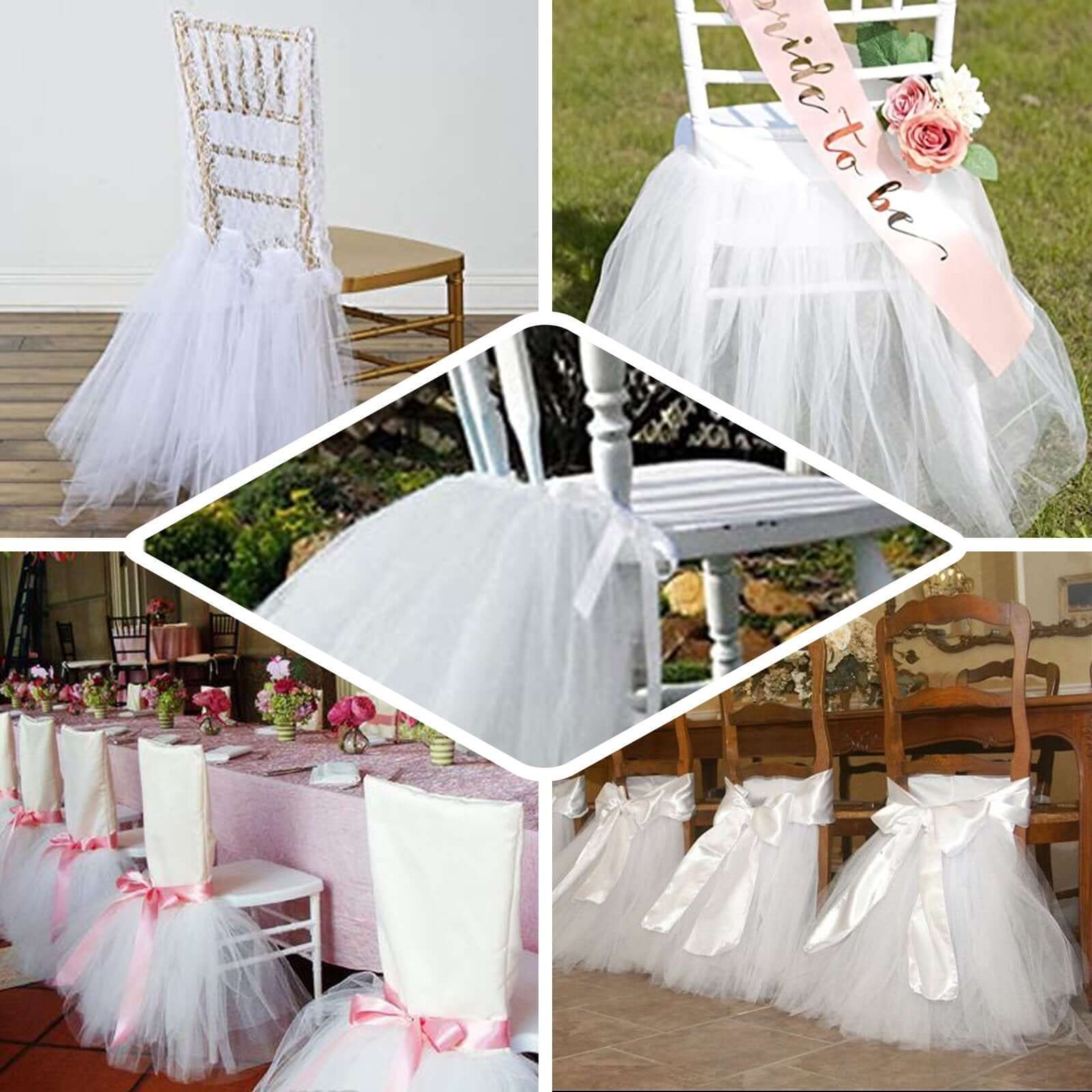 Spandex Chair Tutu Cover Skirt Black - Stylish Design for Wedding & Event Chair Decor - Image 4