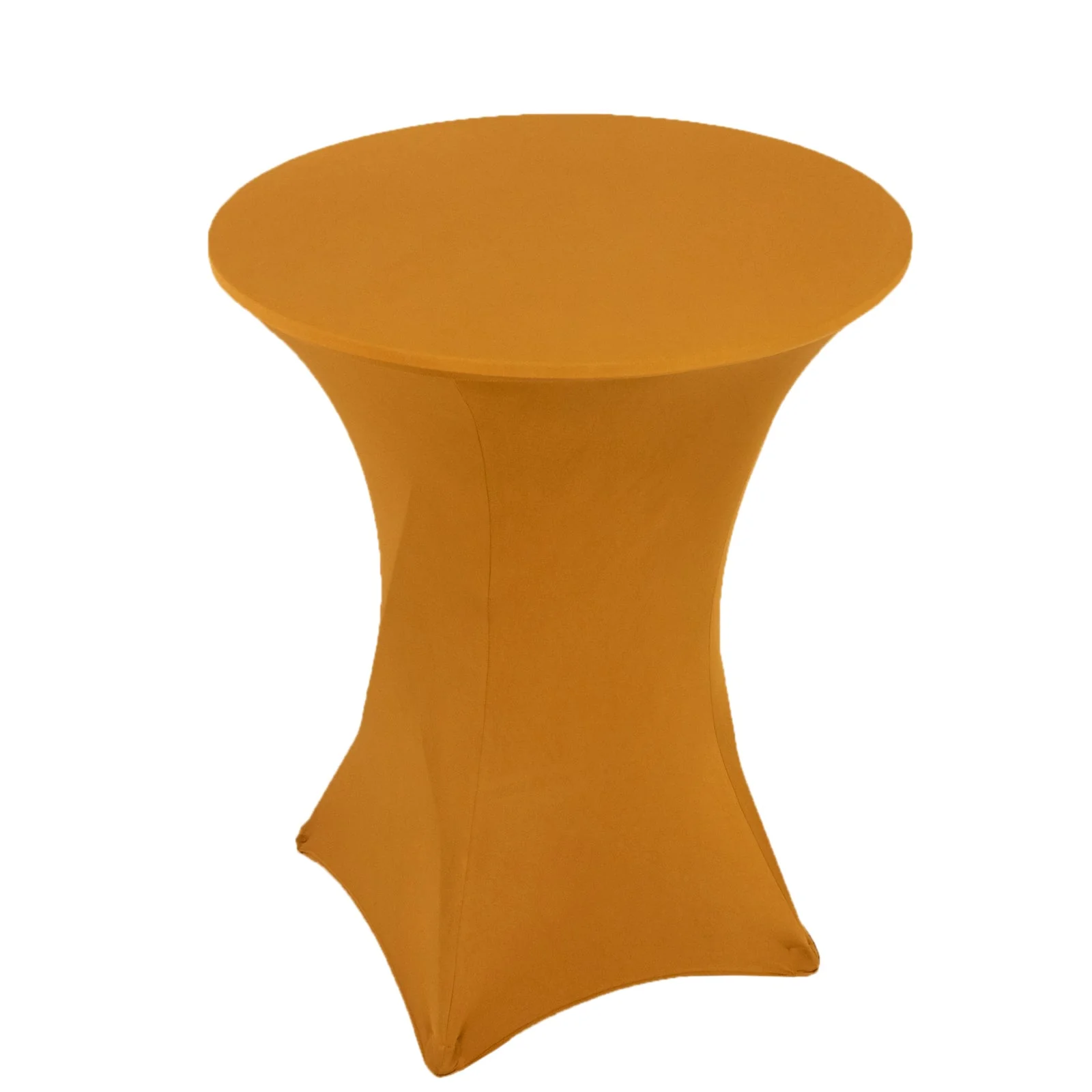 Spandex Cocktail Table Cover 36" Round Gold High Top Tables - Easy to Maintain Stretch Fitted Highboy Tablecloth - Image 3