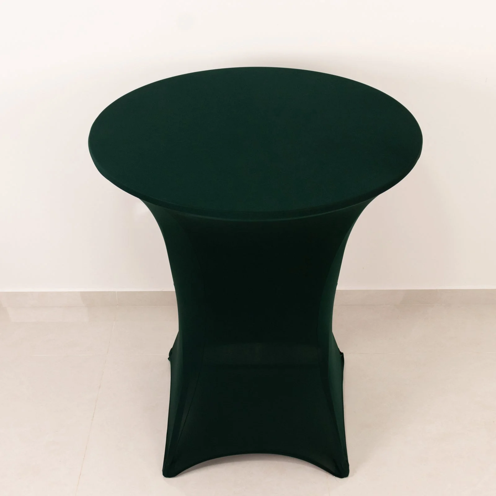 Spandex Cocktail Table Cover 36" Round Hunter Emerald Green High Top Tables - Easy to Maintain Stretch Fitted Highboy Tablecloth - Image 2
