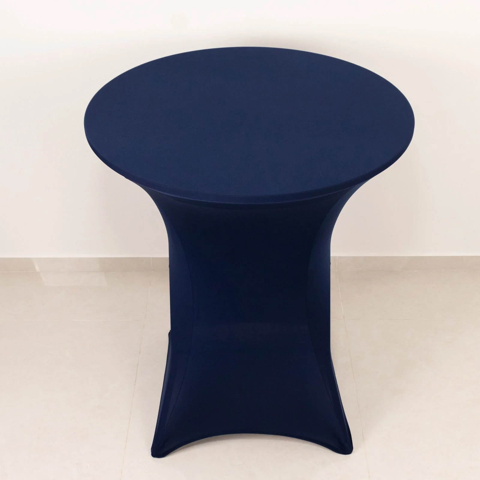Spandex Cocktail Table Cover 36" Round Navy Blue High Top Tables - Easy to Maintain Stretch Fitted Highboy Tablecloth - Image 2