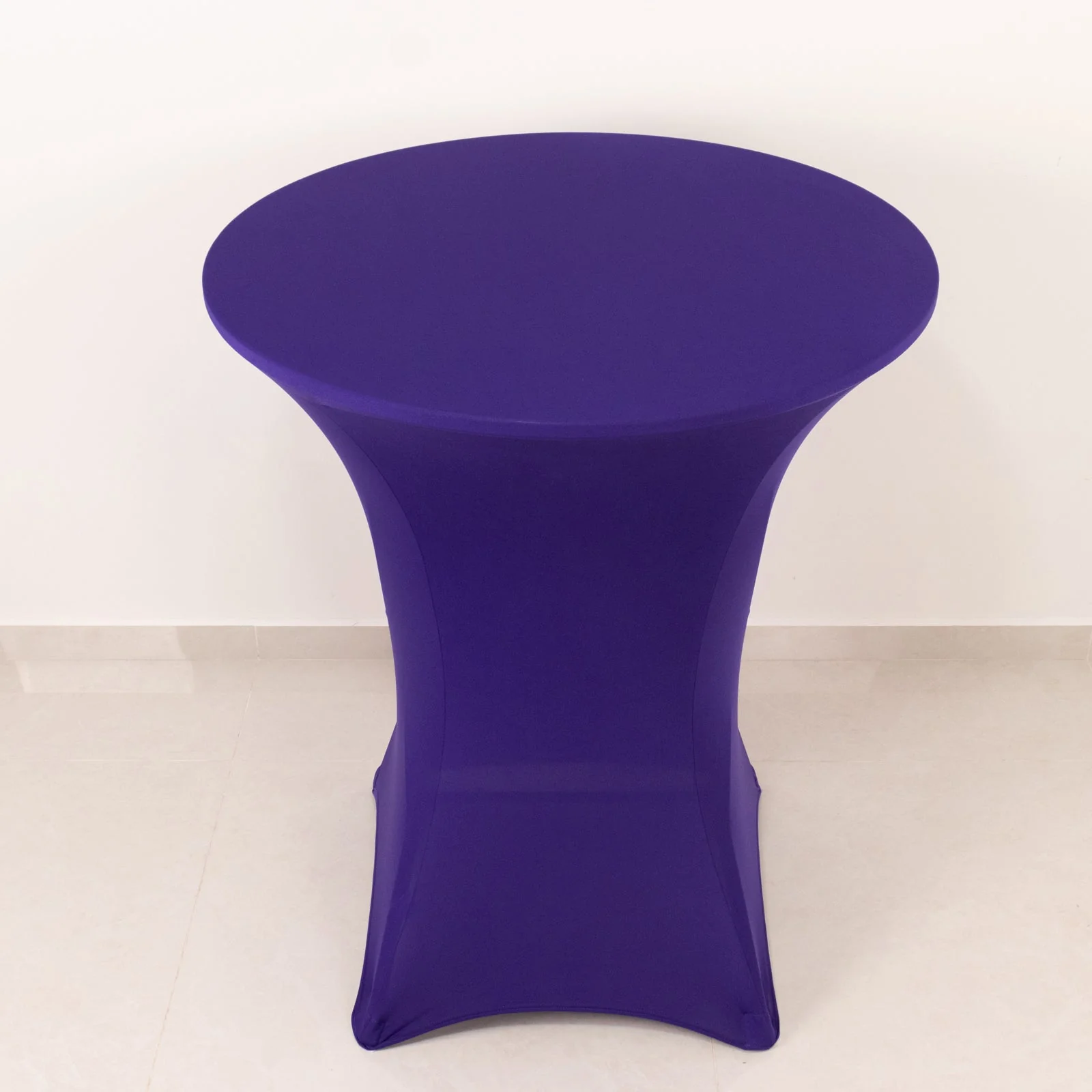 Spandex Cocktail Table Cover 36" Round Purple High Top Tables - Easy to Maintain Stretch Fitted Highboy Tablecloth - Image 2