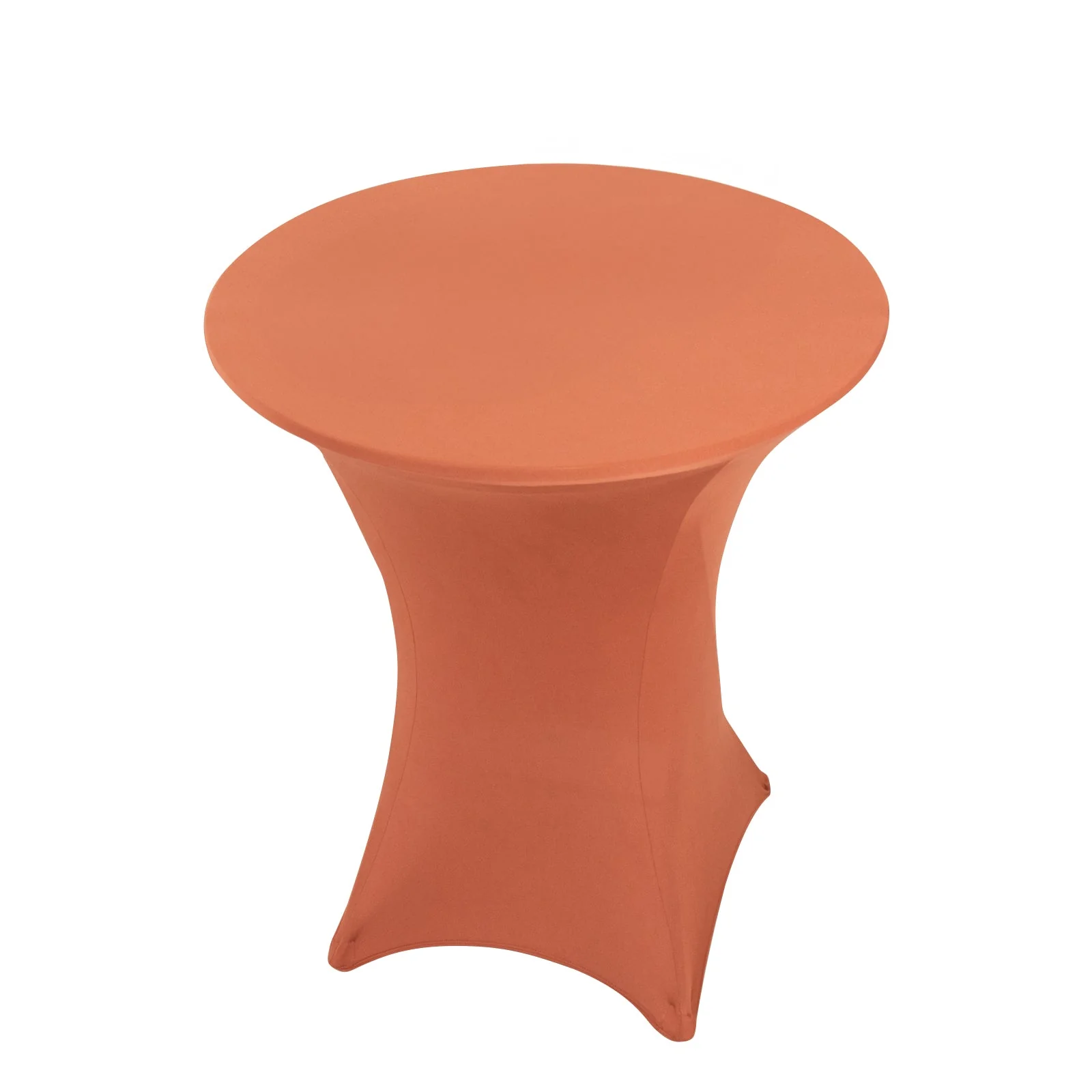 Spandex Cocktail Table Cover 36" Round Terracotta (Rust) High Top Tables - Easy to Maintain Stretch Fitted Highboy Tablecloth - Image 3