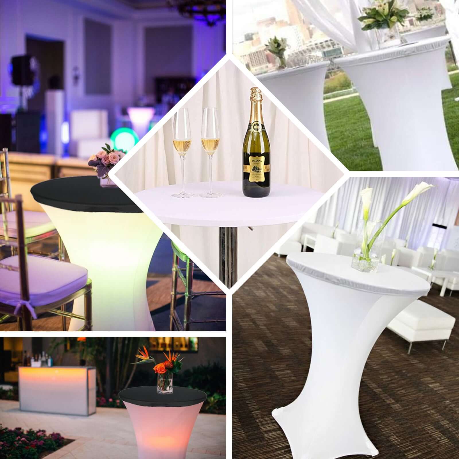 Spandex Cocktail Table Top Cover Black - Stretchy, Fitted & Easy to Clean - Image 4