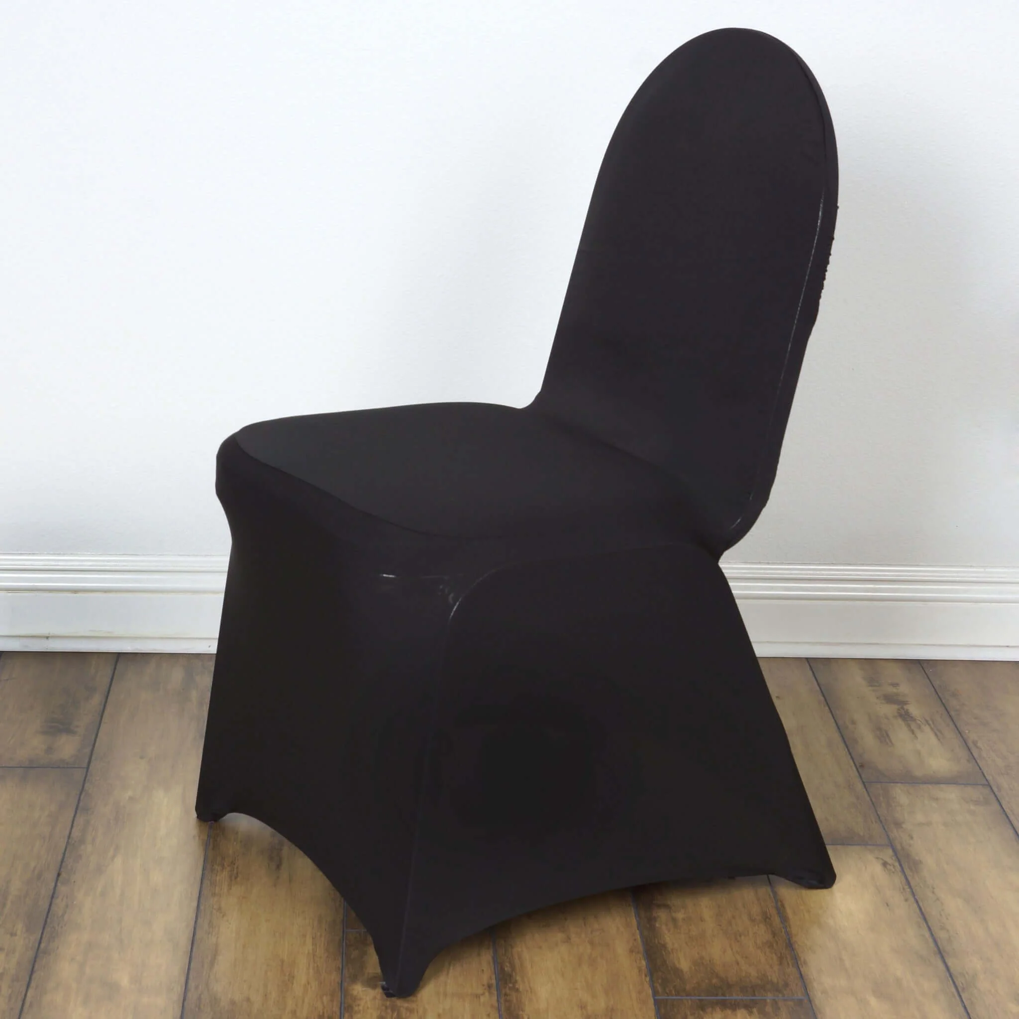 Spandex Fitted Banquet Chair Cover 180GSM Black Madrid Style - Durable Stretch Slipcover - Image 2