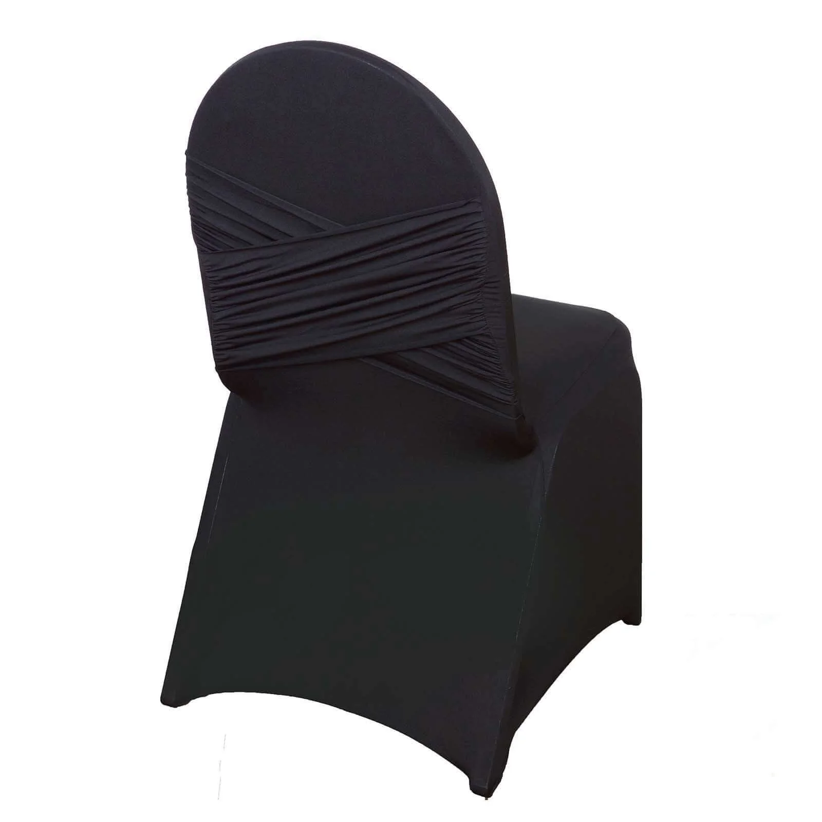 Spandex Fitted Banquet Chair Cover 180GSM Black Madrid Style - Durable Stretch Slipcover - Image 7