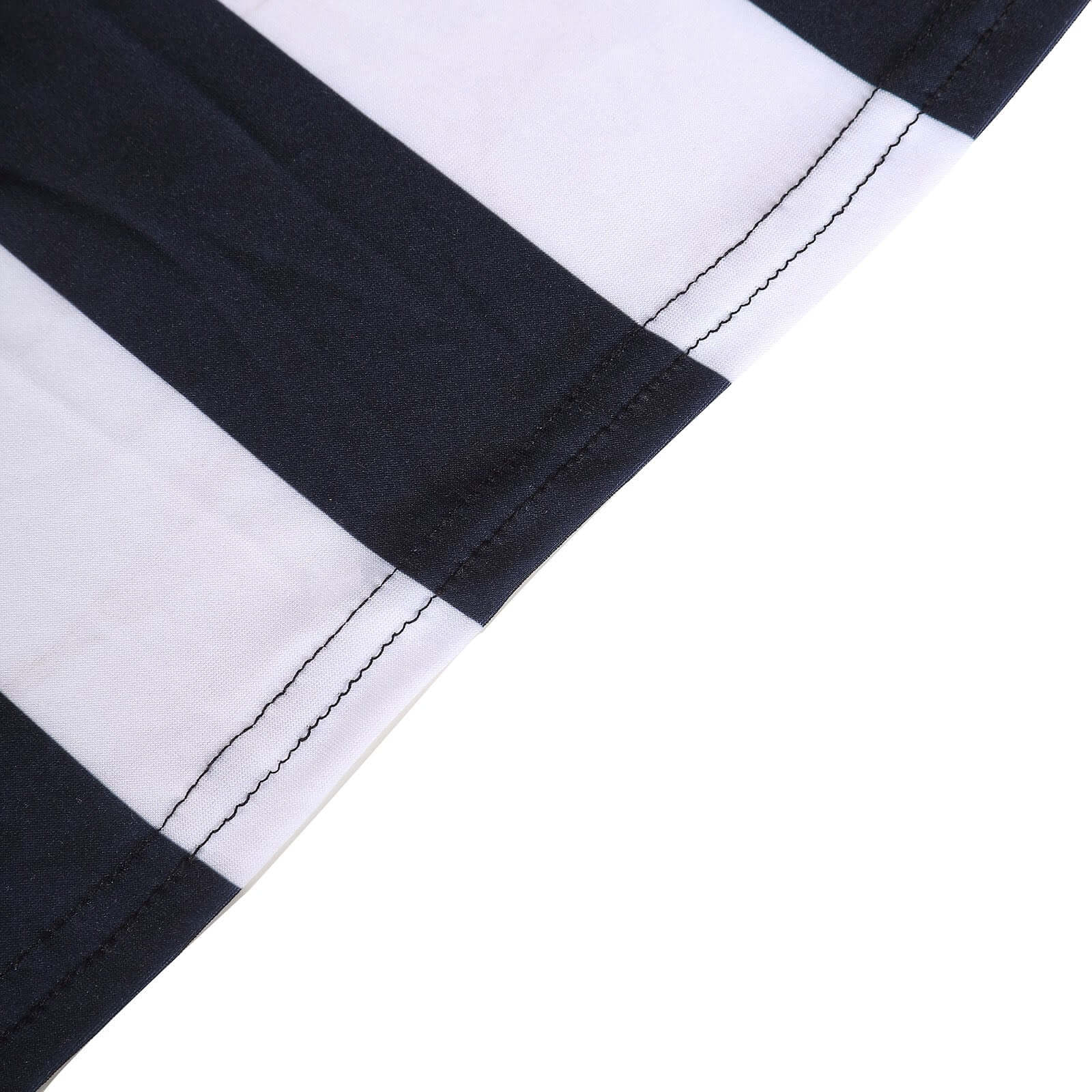 Spandex Fitted Round Cocktail Table Cover 30" Black/White Striped Design - Easy to Maintain Stretch Tablecloth - Image 6