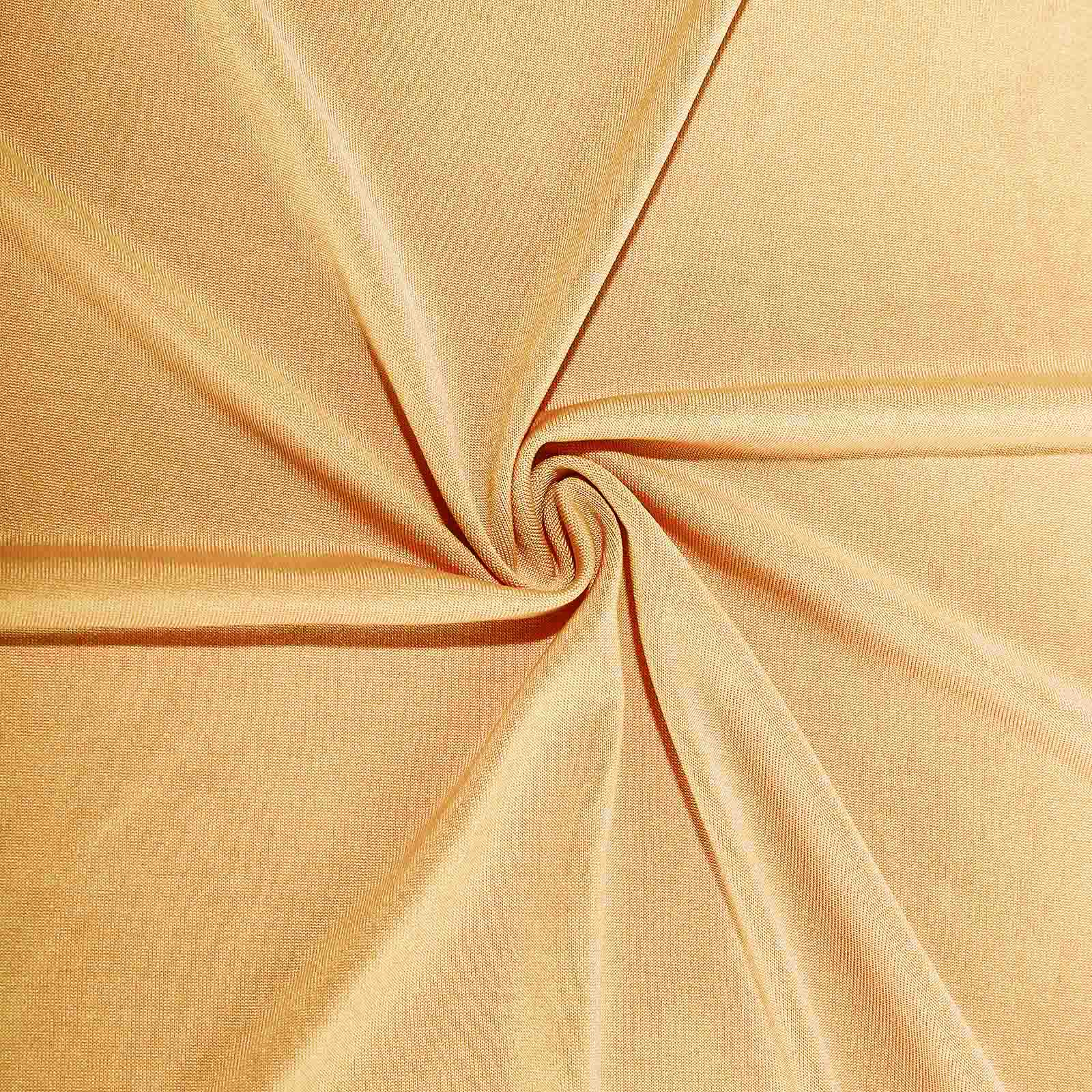 Spandex Round Cocktail Table Cover 30" Champagne for High Top Tables - Easy to Maintain Stretch Fitted Highboy Tablecloth - Image 2