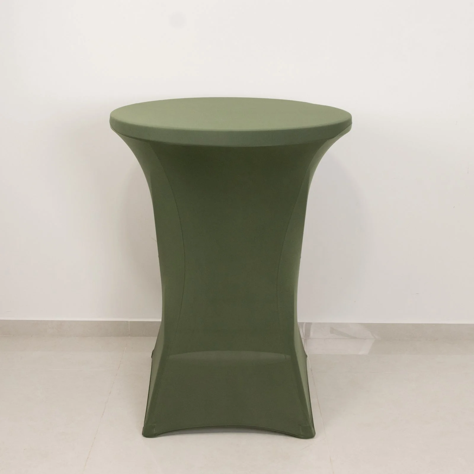 Spandex Round Cocktail Table Cover 30" Dusty Sage Green for High Top Tables - Easy to Maintain Stretch Fitted Highboy Tablecloth