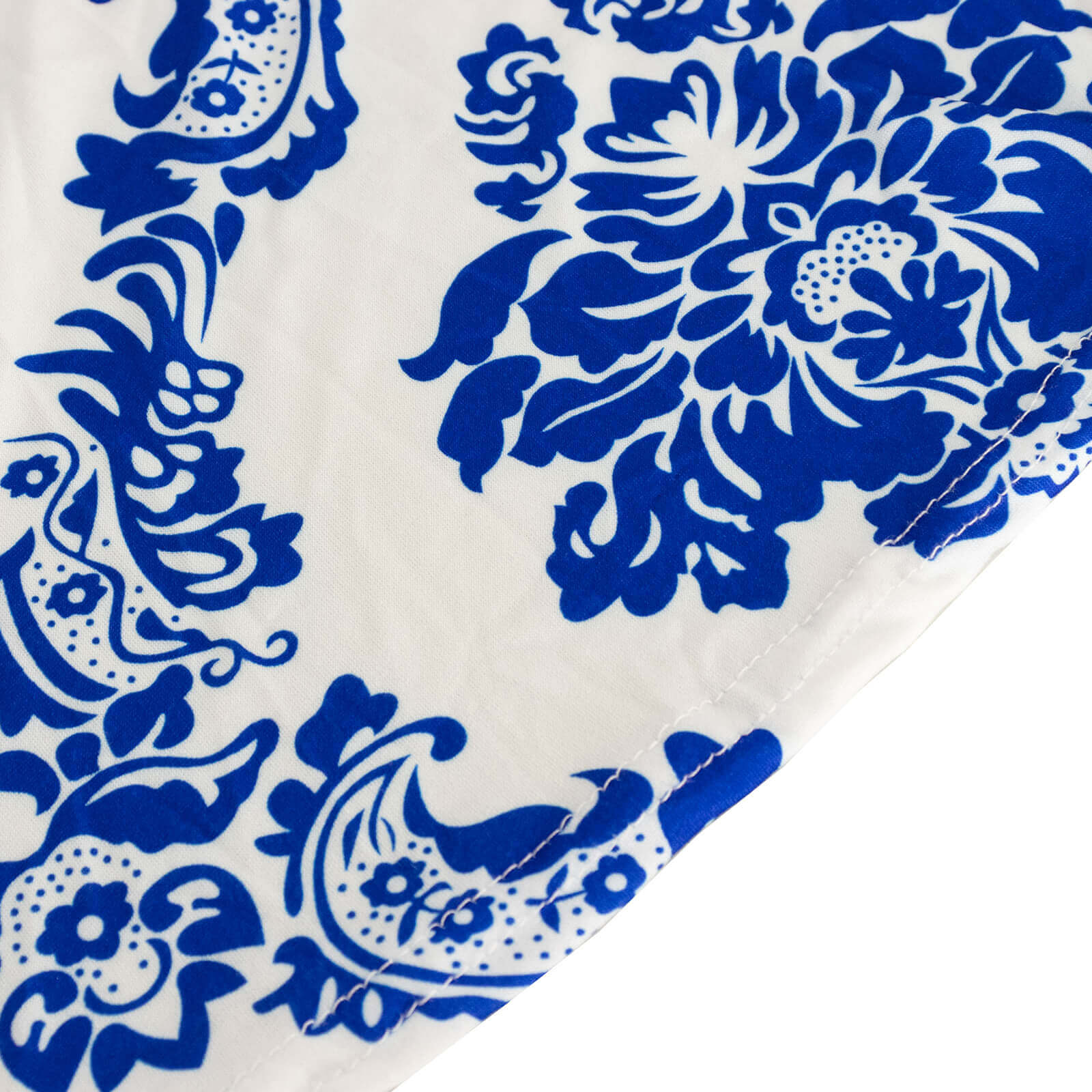 Spandex Round Cocktail Table Cover 30" Royal Blue Damask Highboy Tables - Easy to Maintain Stretch Fitted Tablecloth - Image 8
